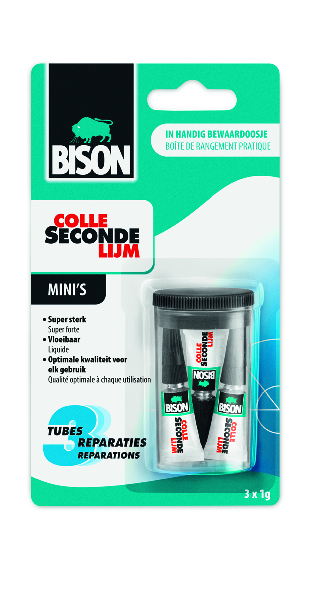 Bison Secondenlijm Mini 3X1 Gram Blister
