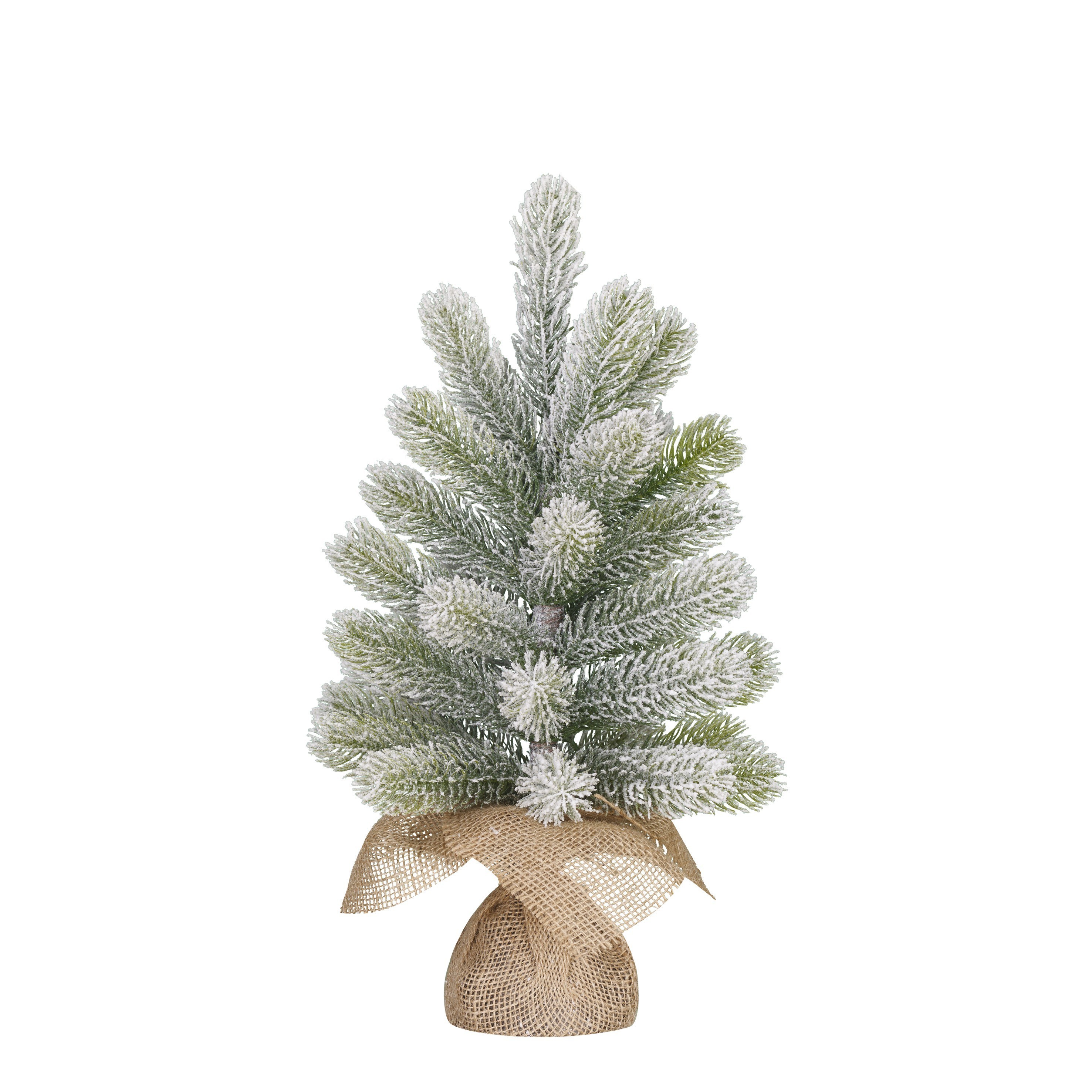Kerstboom Nagoya Green Frosted 45x25 cm - 31 Tips - in Jute Zak - PE