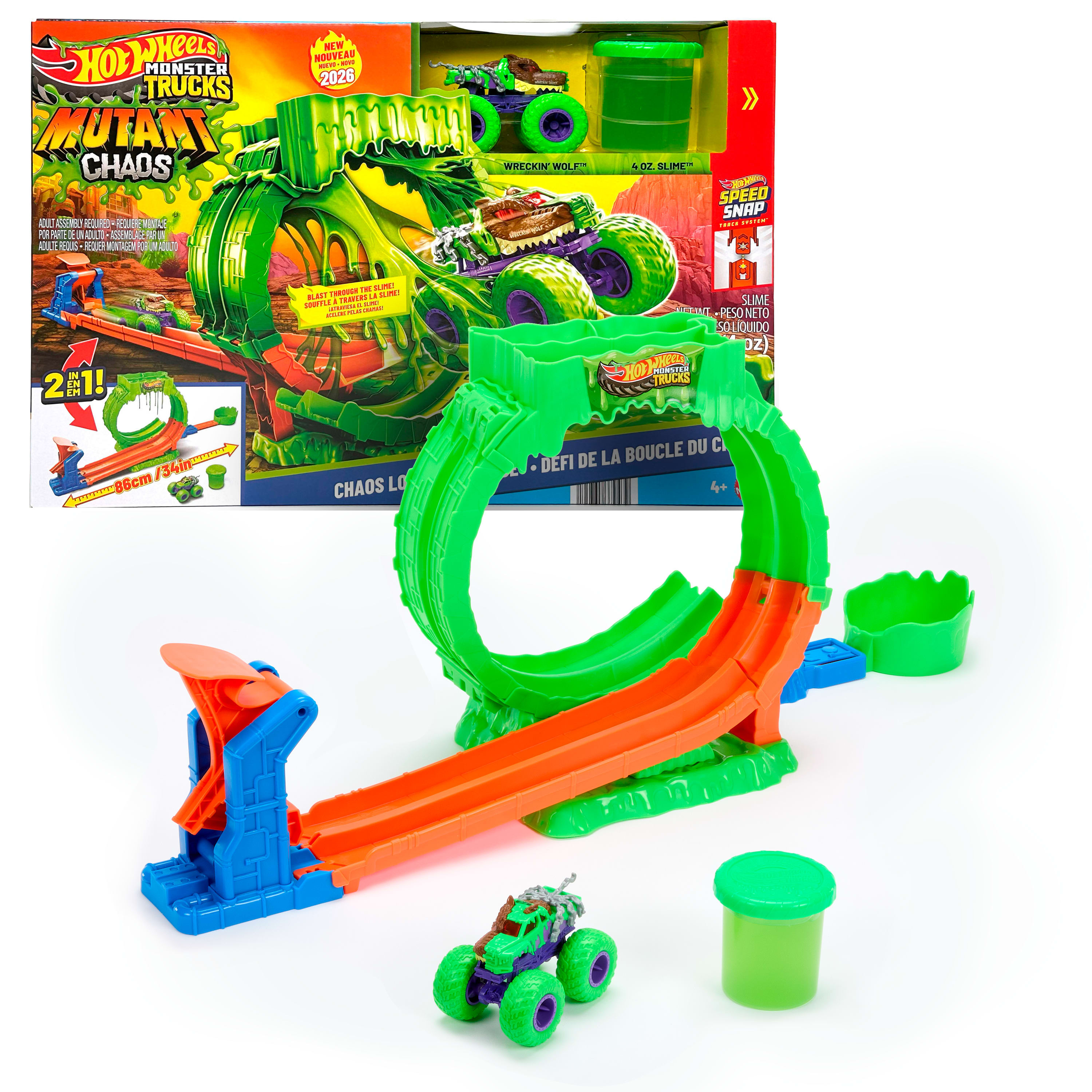 Hot Wheels Monster Trucks Mutant Chaos Looping met slijm