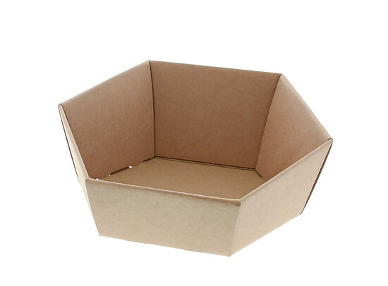 Geschenkmand Avana Kraft 20.5x17 cm - Zeshoekig- Karton