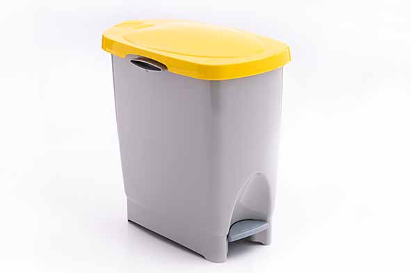 Araven Pedaalemmer 22 l Recycled Ecobin Grijs/Geel - 42.5x26x42 cm