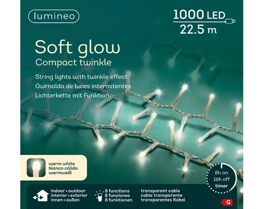 Kerstverlichting LED Compact Soft Glow Twinkle 22.5m - 1000 leds - Clear/Warm White - In/Outdoor