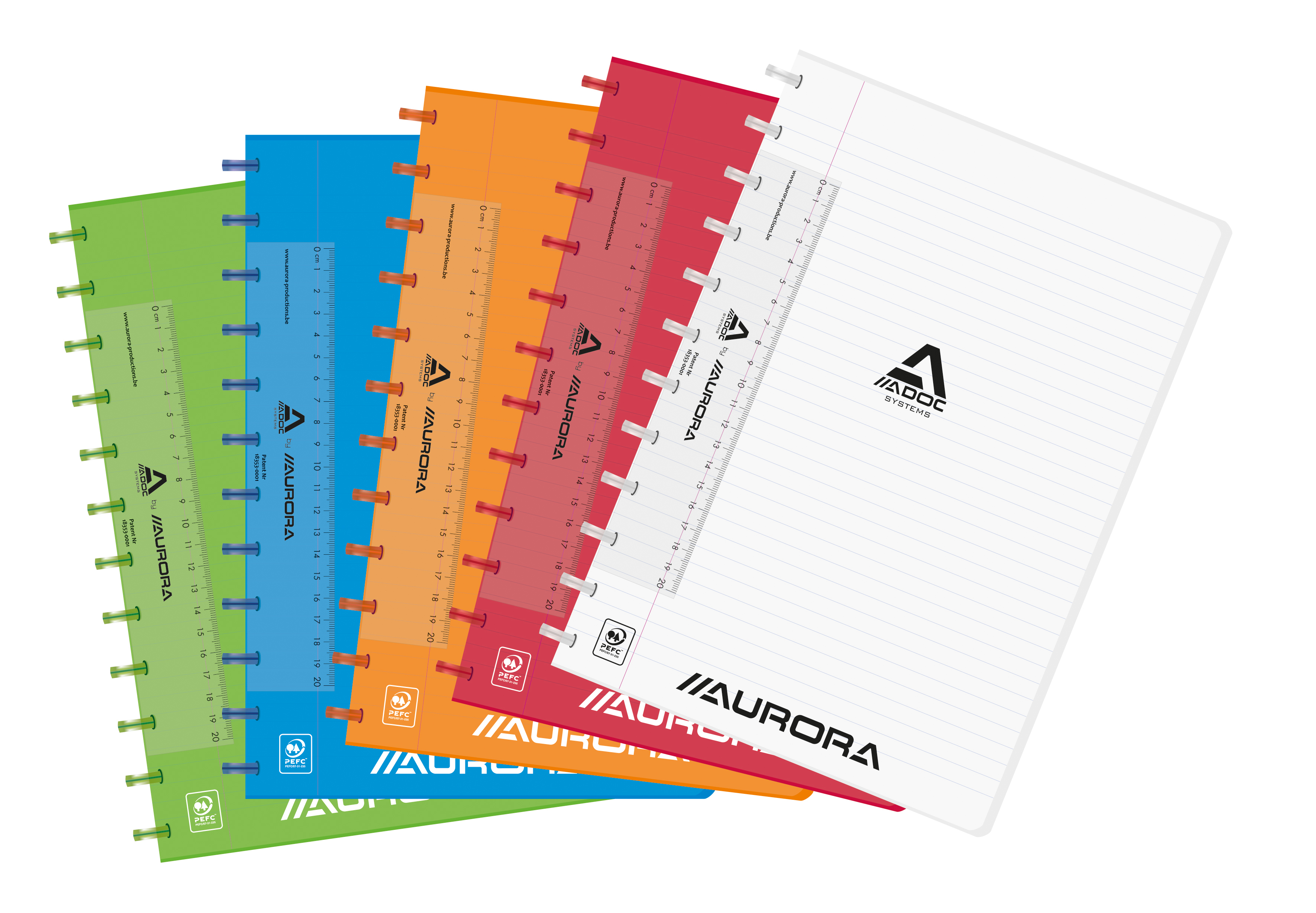 ADOC Pap-Ex Book Colorlines A4 144 pag. Gelijnd 90 g - Ringschrift - PP