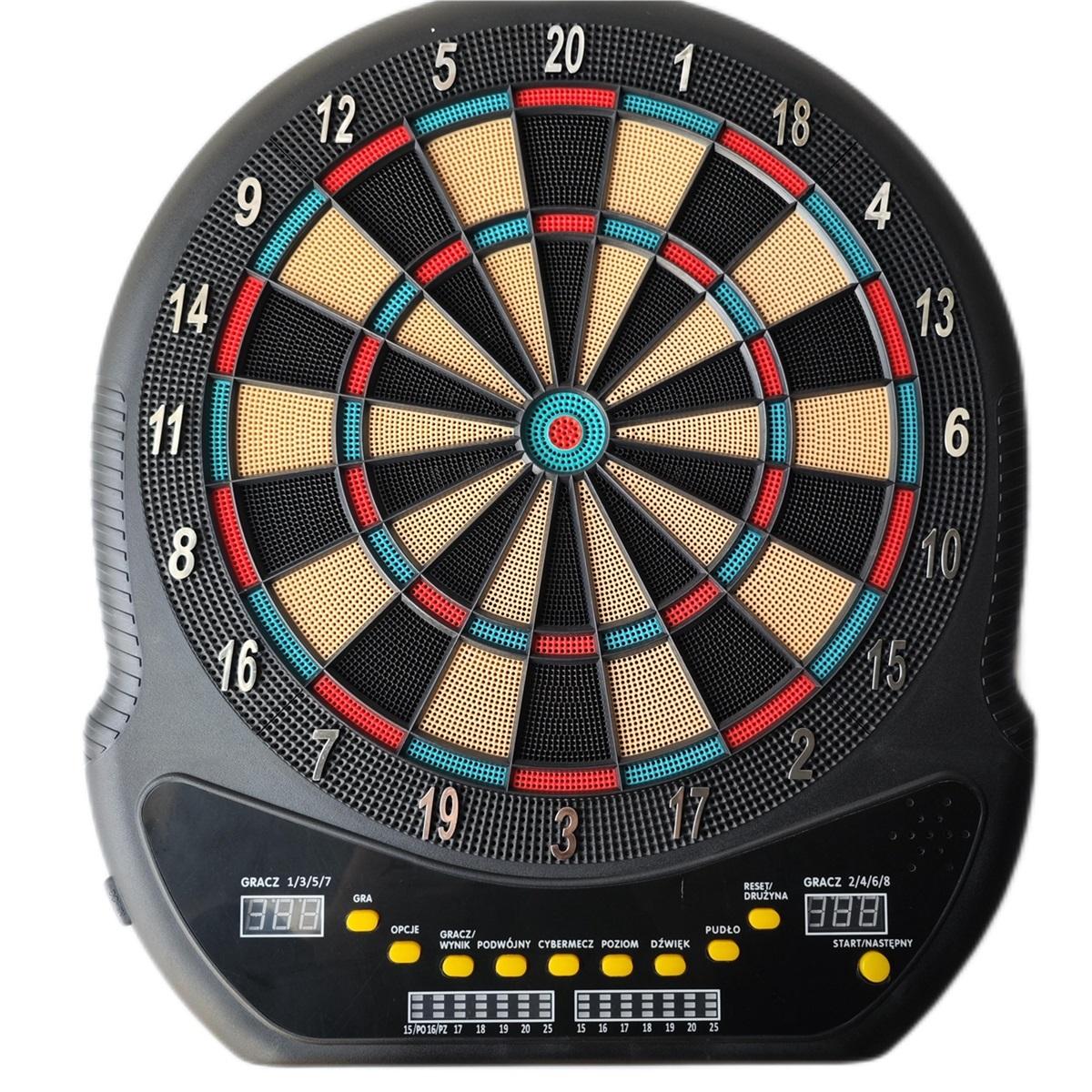 Electronisch Dartboard 1-8 spelers, 27 games en 202 variaties, met adaptor,