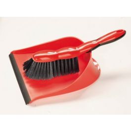 Haug Bursten Vuilblik met Handveger Rood 35x23.5x9.5 cm