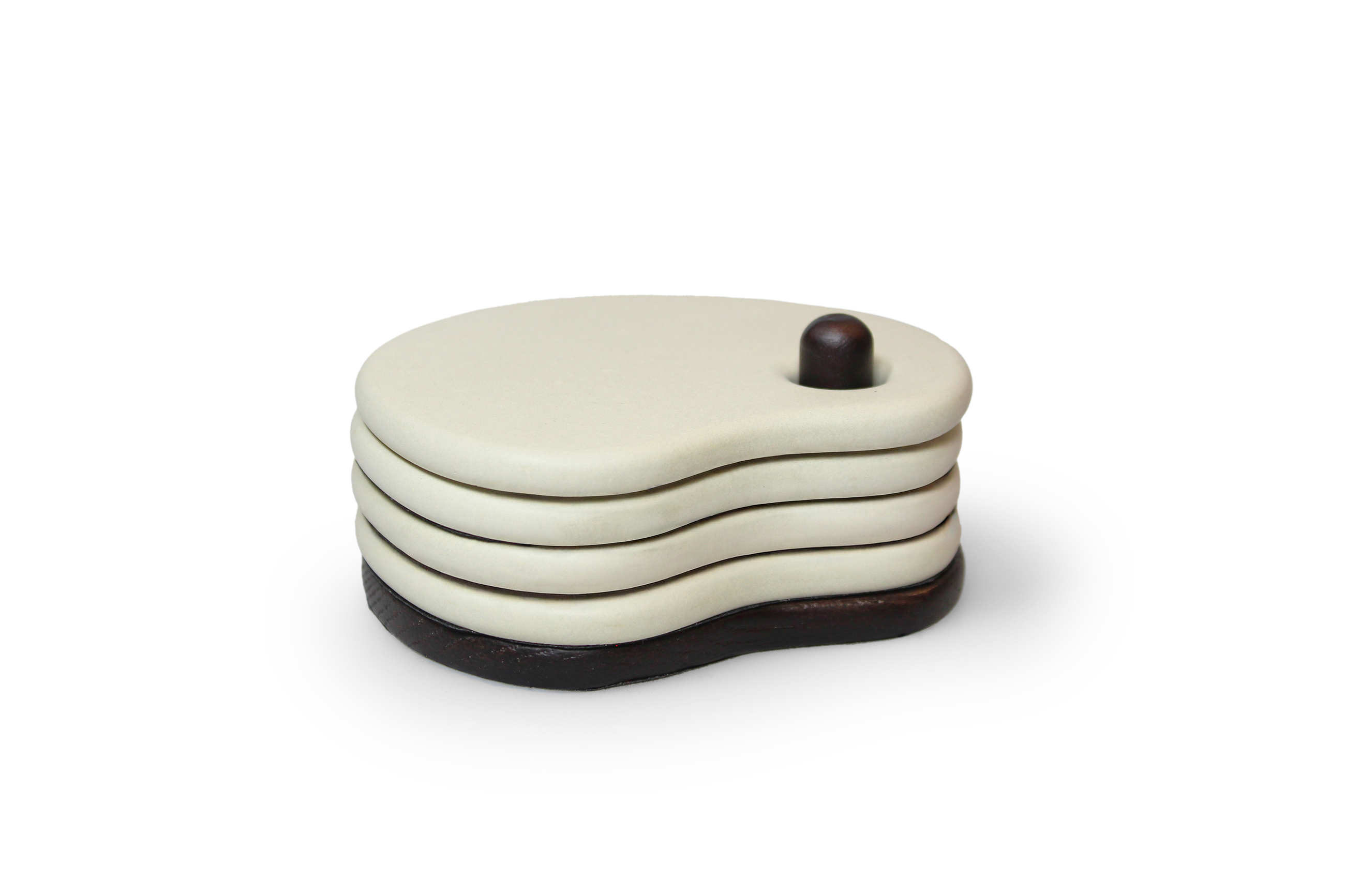 Atelier Pierre Glasonderzetters Fondant Sand set 4 stuks - 10x8.6 cm