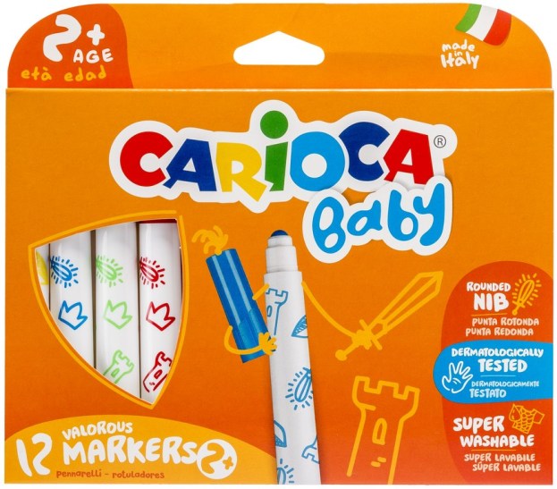 Kleurstiften - Afwasbaar - 2+ Carioca Baby - 12 stuks