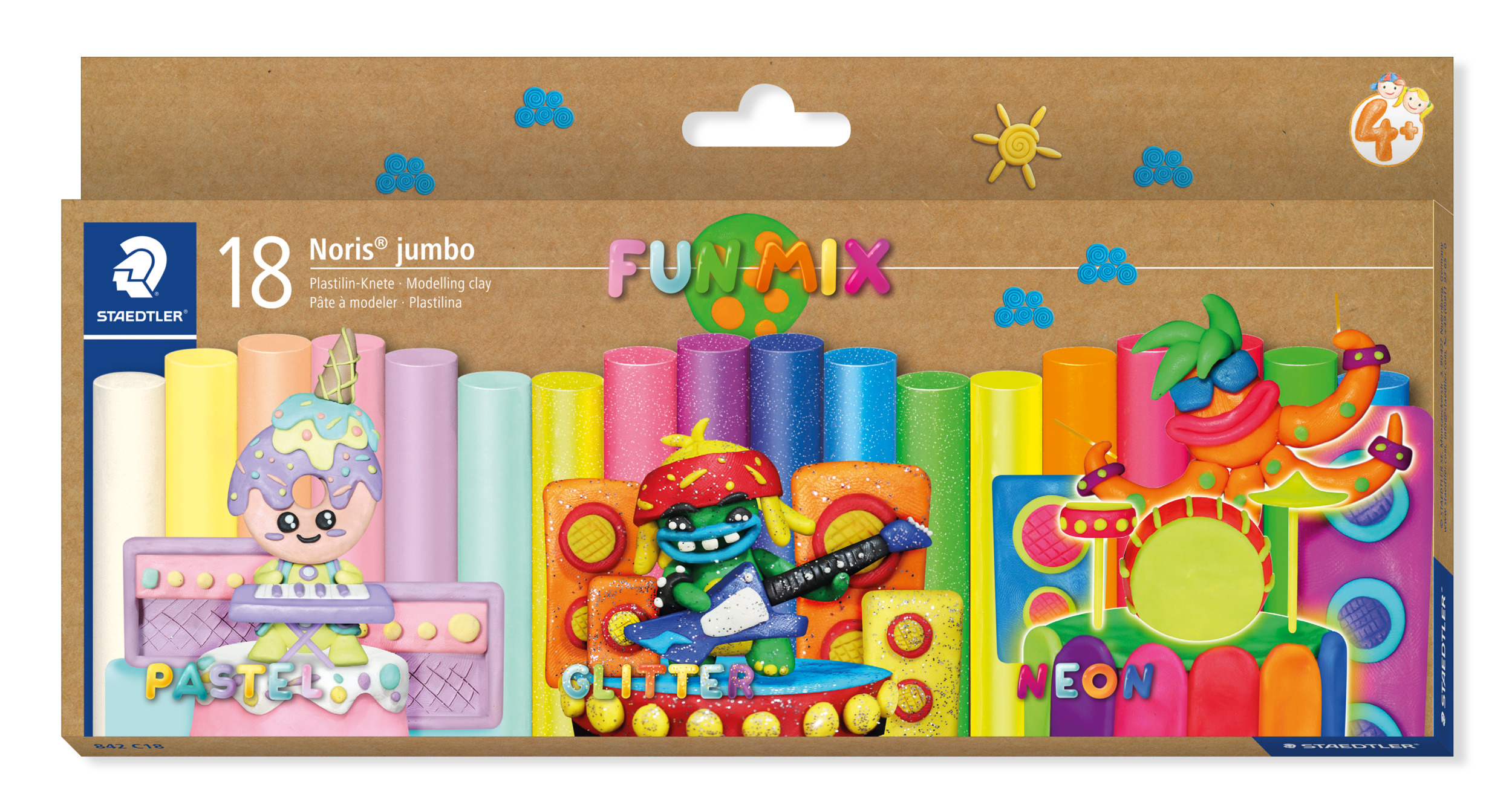 Noris Jumbo Boetseerklei set 18 stuks