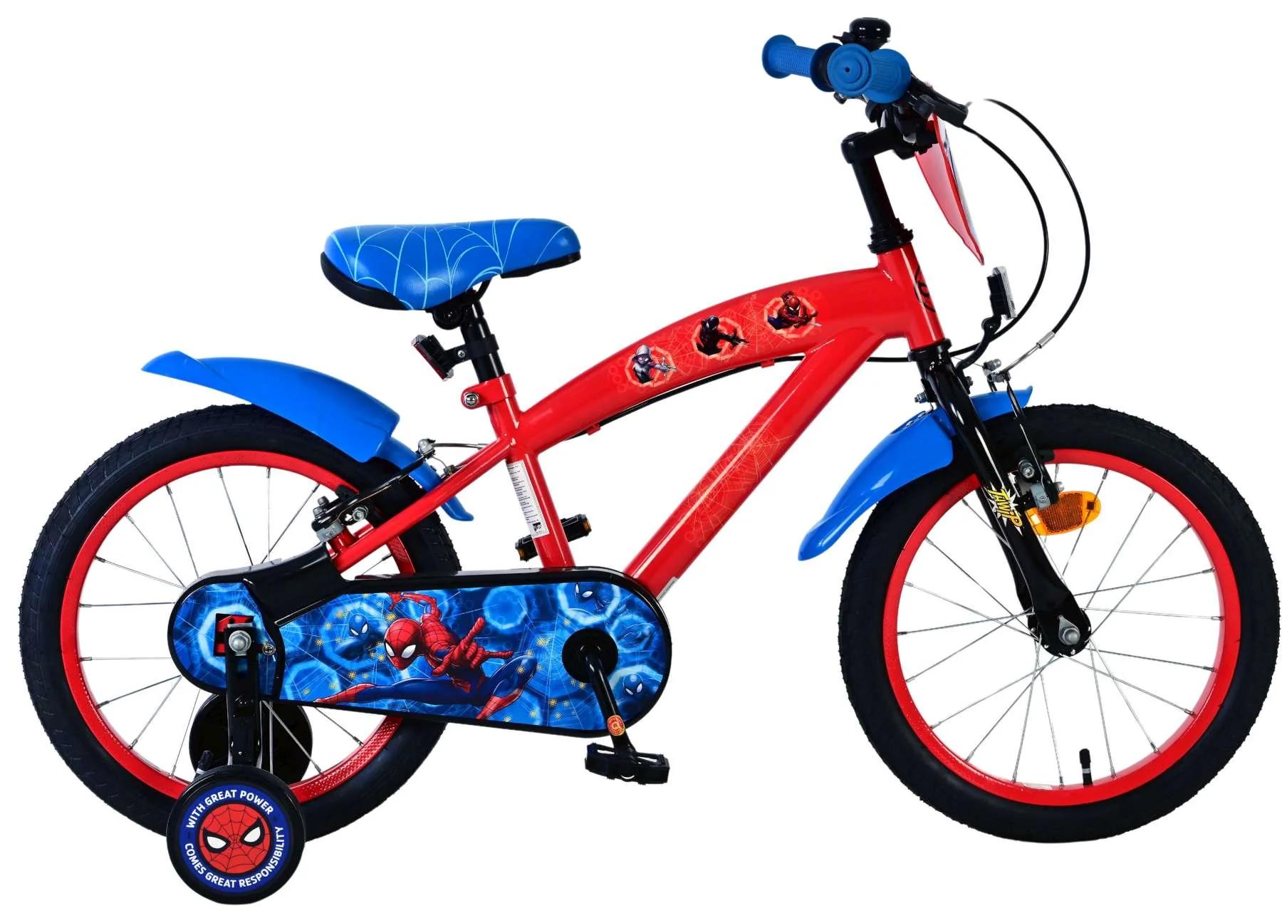 Spider-Man Kinderfiets Rood/Blauw 2 Handremmen 16 inch
