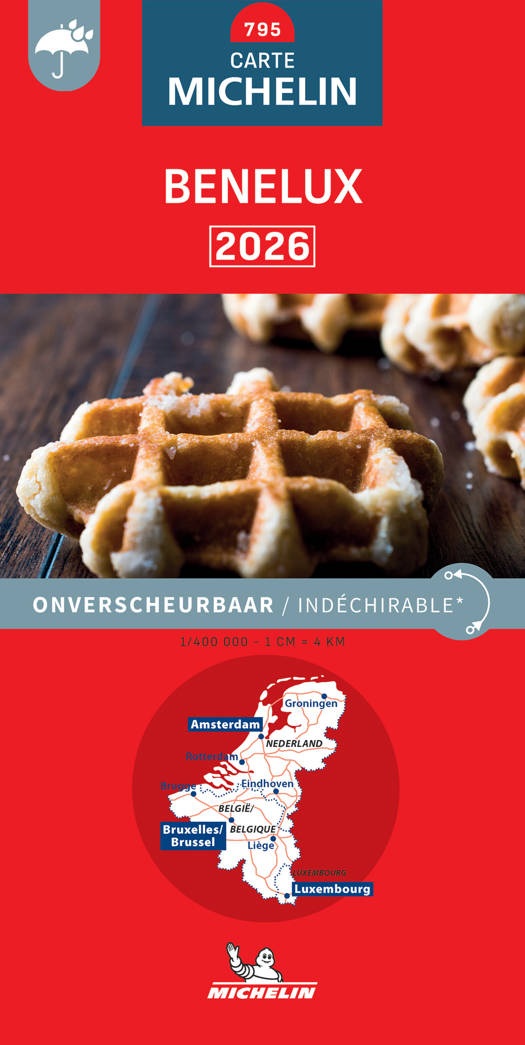 Michelin Kaart Benelux 2026 Onverscheurbaar