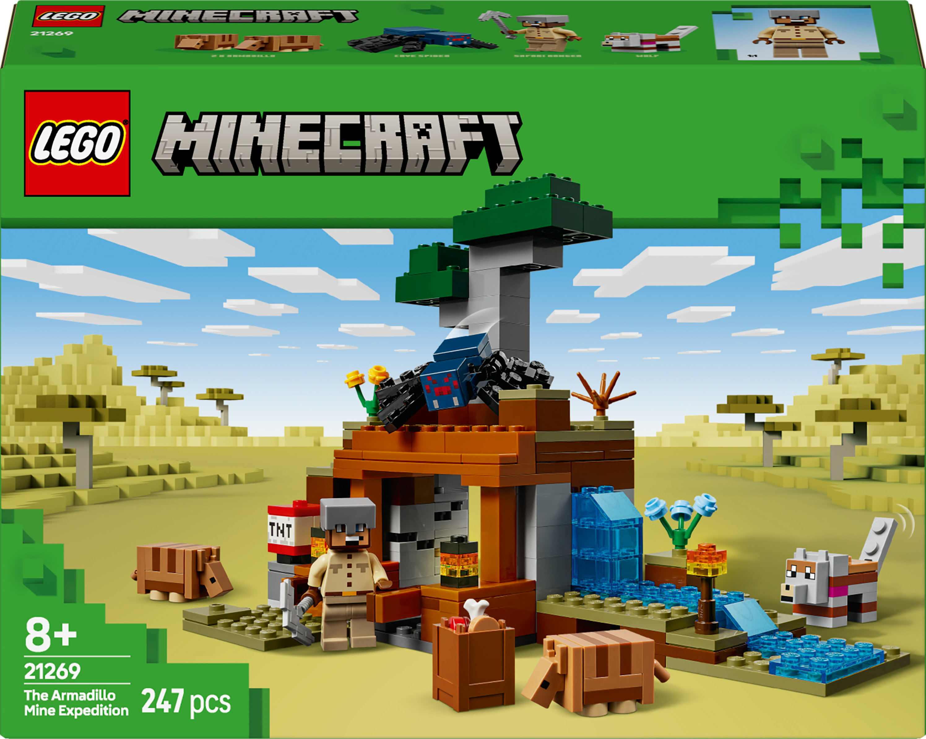 LEGO Minecraft 21269 De Gordeldieren bij de mijn