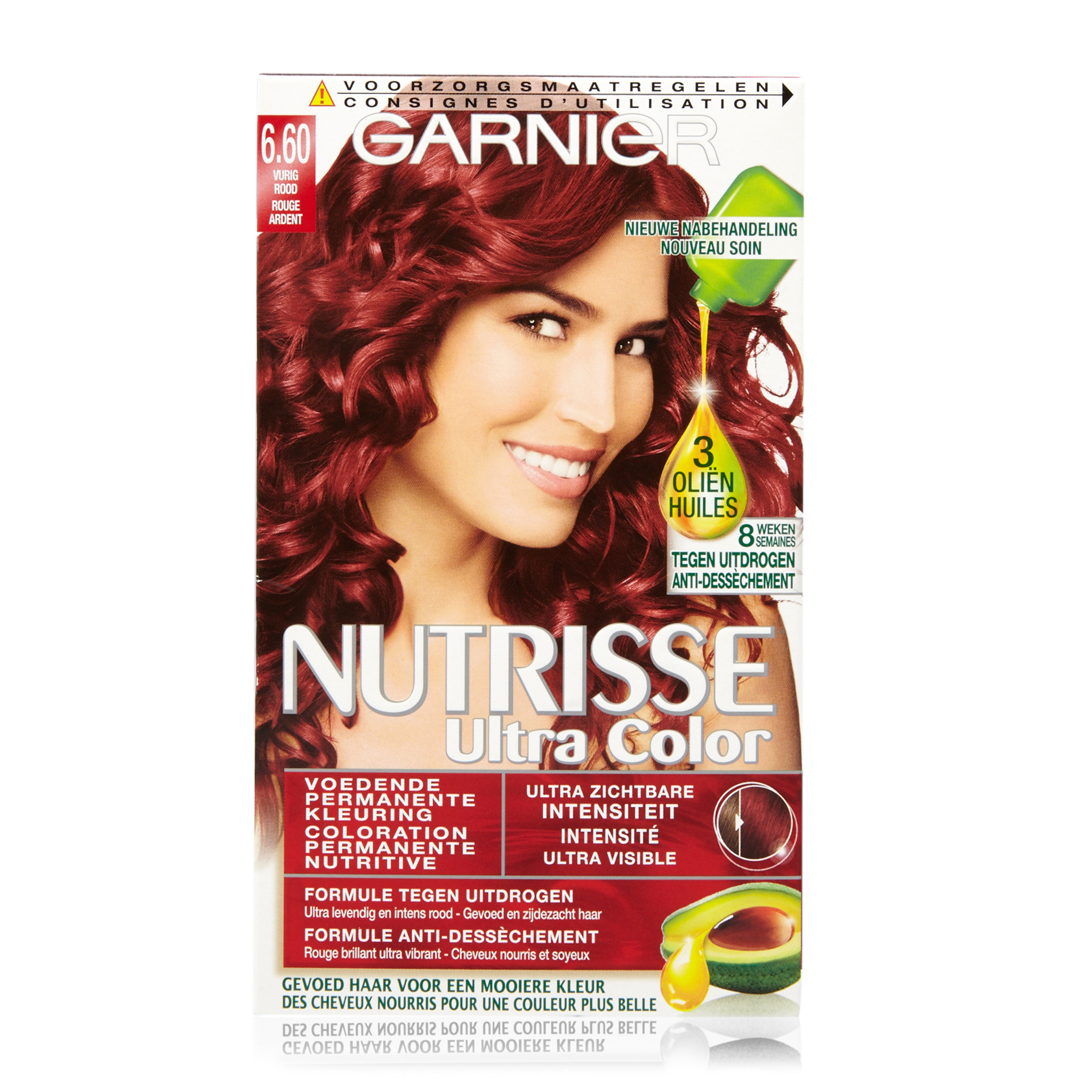 Garnier Haarkleuring Permanent Nutrisse Ultra Creme 6.6 Vurig Rood