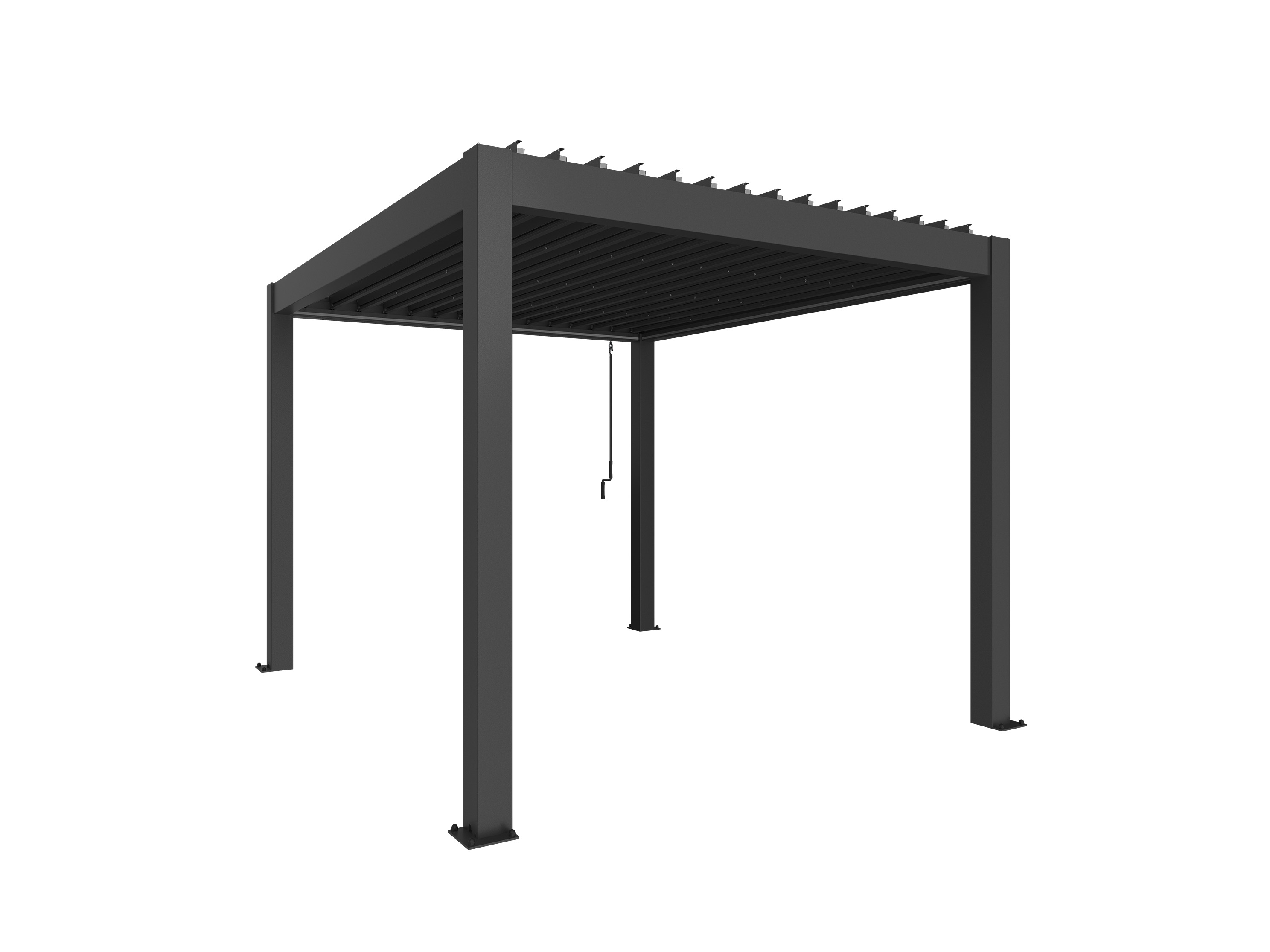 Biohort Pergola Metaal 3x3.5 m Donkergrijs