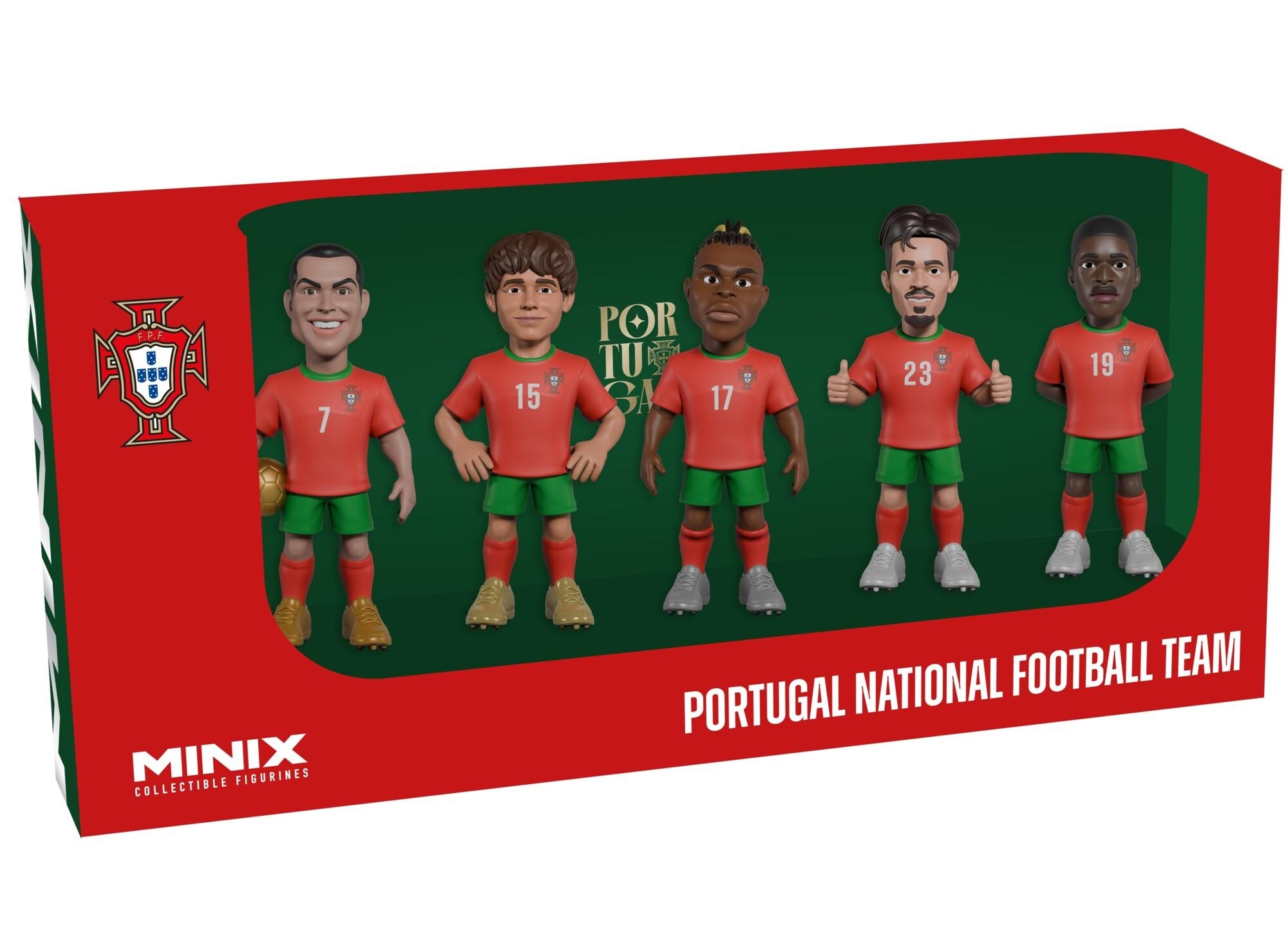 Minix 5 Figuren 7 cm - Portugal Cristiano, Joao Neves, Bernardo Silba, Vitinha, Nuno Mendes