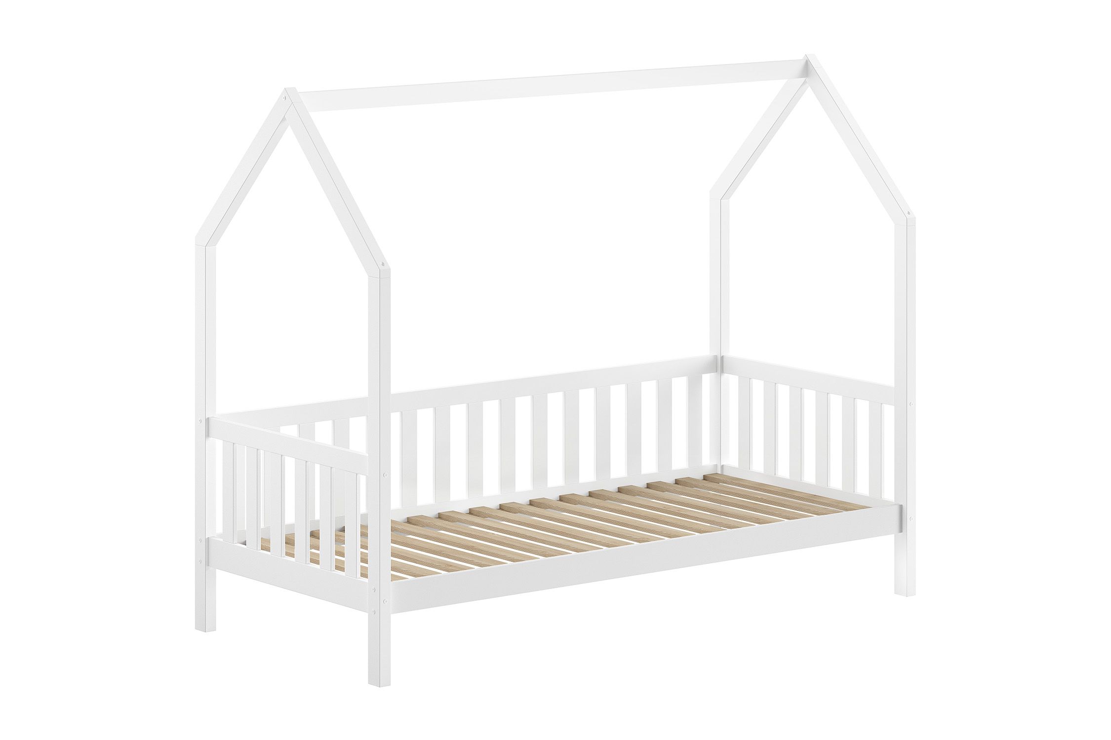 Vipack Huisbed Cabane met Hekje Wit 90x200 cm