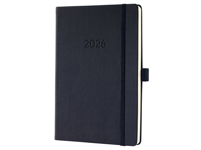 Sigel Agenda 2026 Conceptum A5 1week/2pag+Notes Black Elastiek