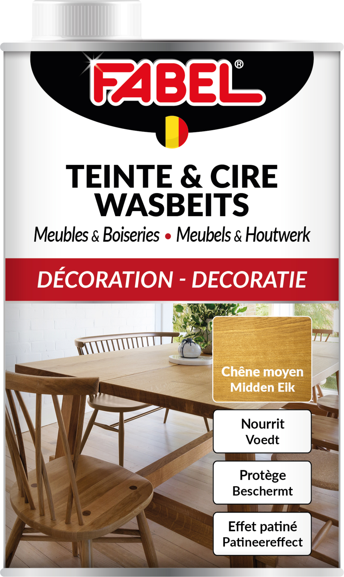 Fabel Wasbeits Hout en Meubels Midden Eik 500 ml