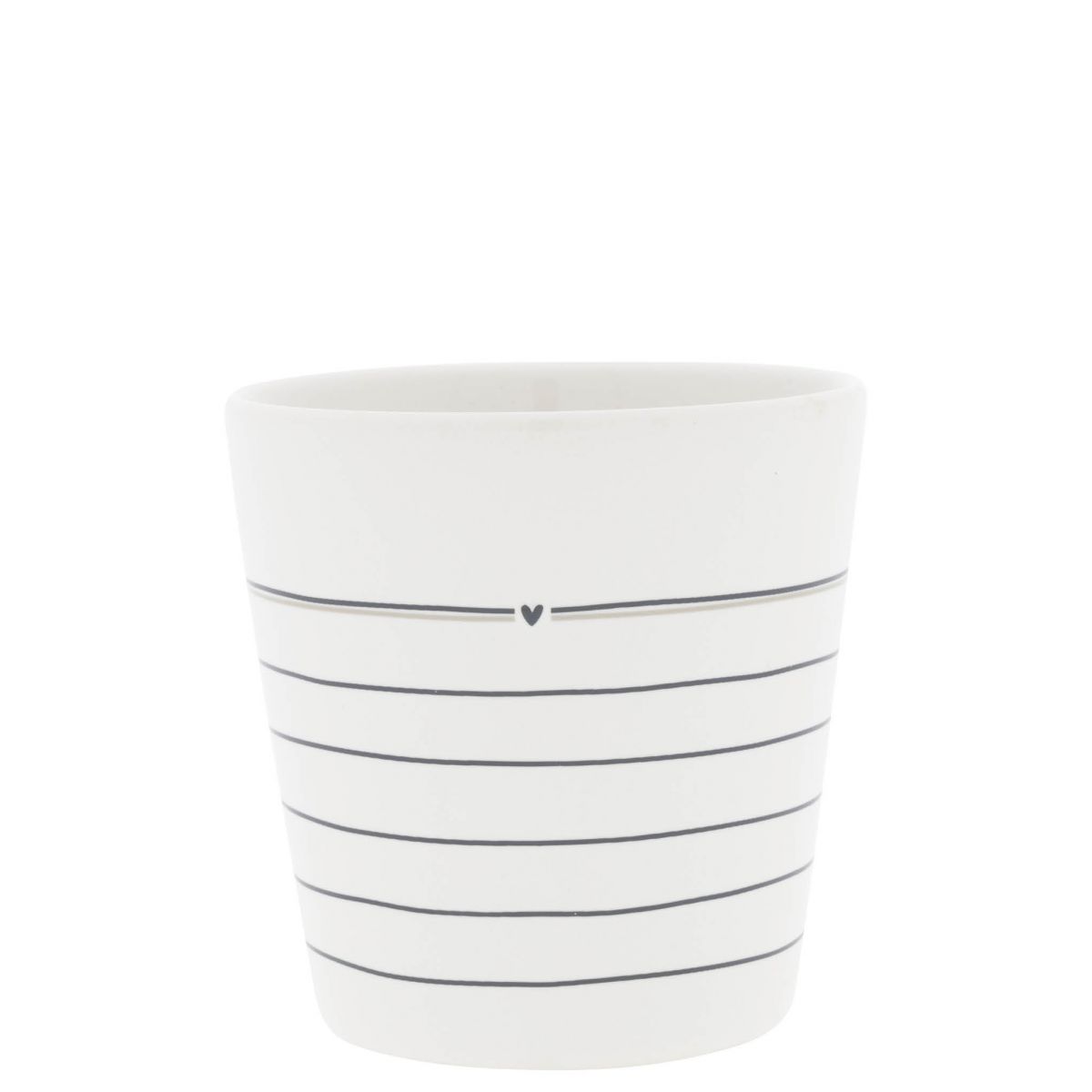 Bastion Collections Koffietas Stripes 210ml - Keramiek - 8.5x7.5 cm - zonder Oor