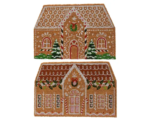 Deurmat Huis Kerst 60x40 cm - Kokosvezel - assorti - prijs per stuk