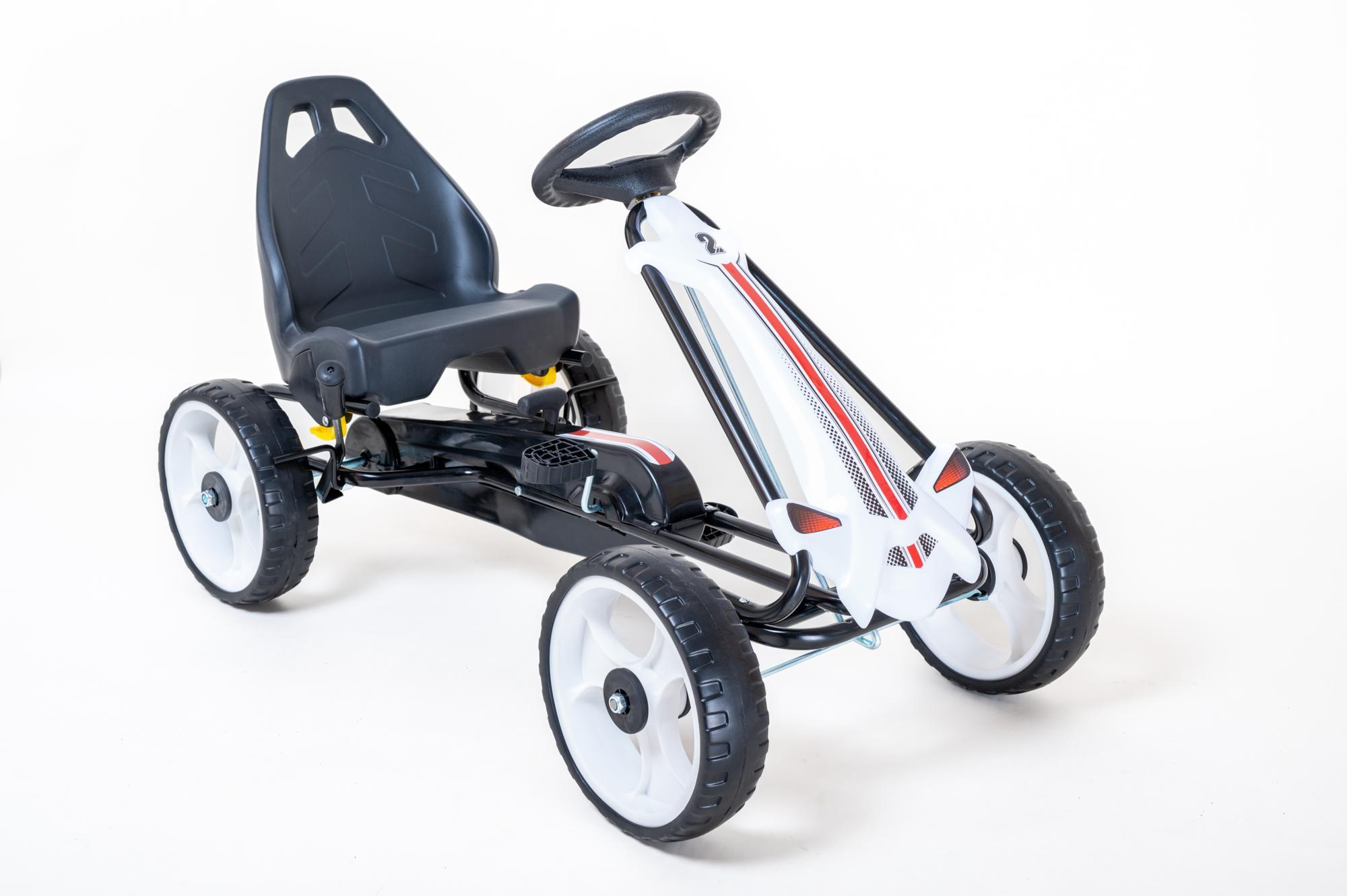Gocart met EVA banden, versnelling, handrem en verstelbare zitting