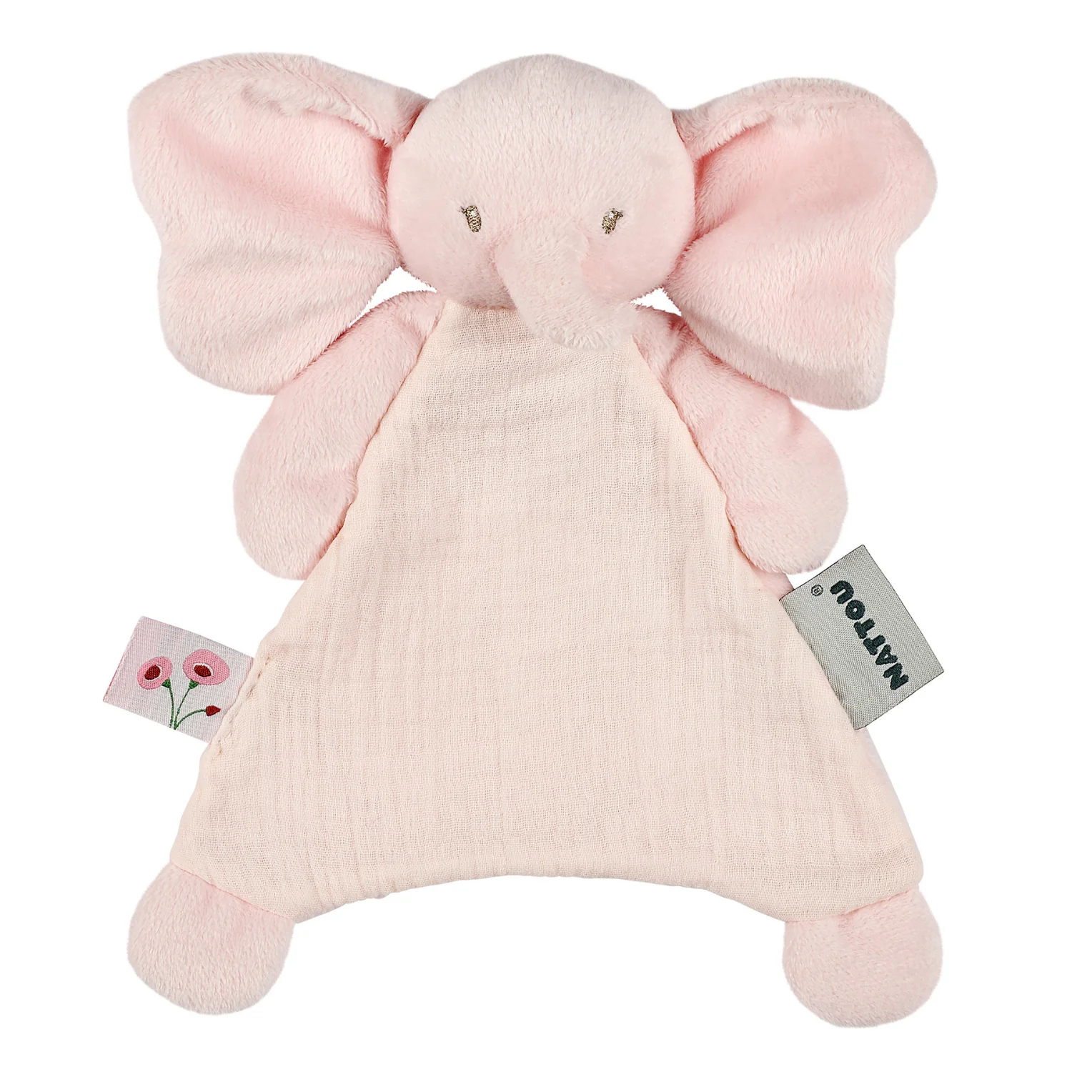 Nattou FanFan Knuffeldoekje Doudou Olifant Roze 25x20 cm