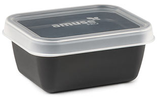 Amuse Voorraaddoos Rechthoekig Zwart 400 ml - Transparant Deksel