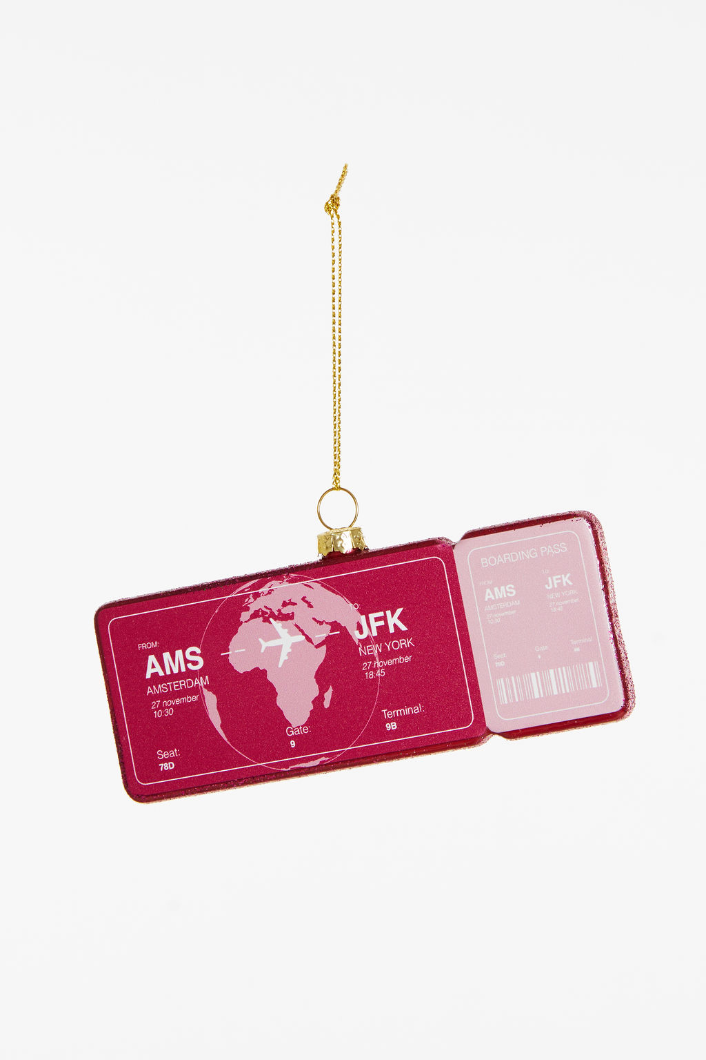 Boomhanger Yup in de Boom Boardingpass Amsterdam-New York - 12x4.5 cm