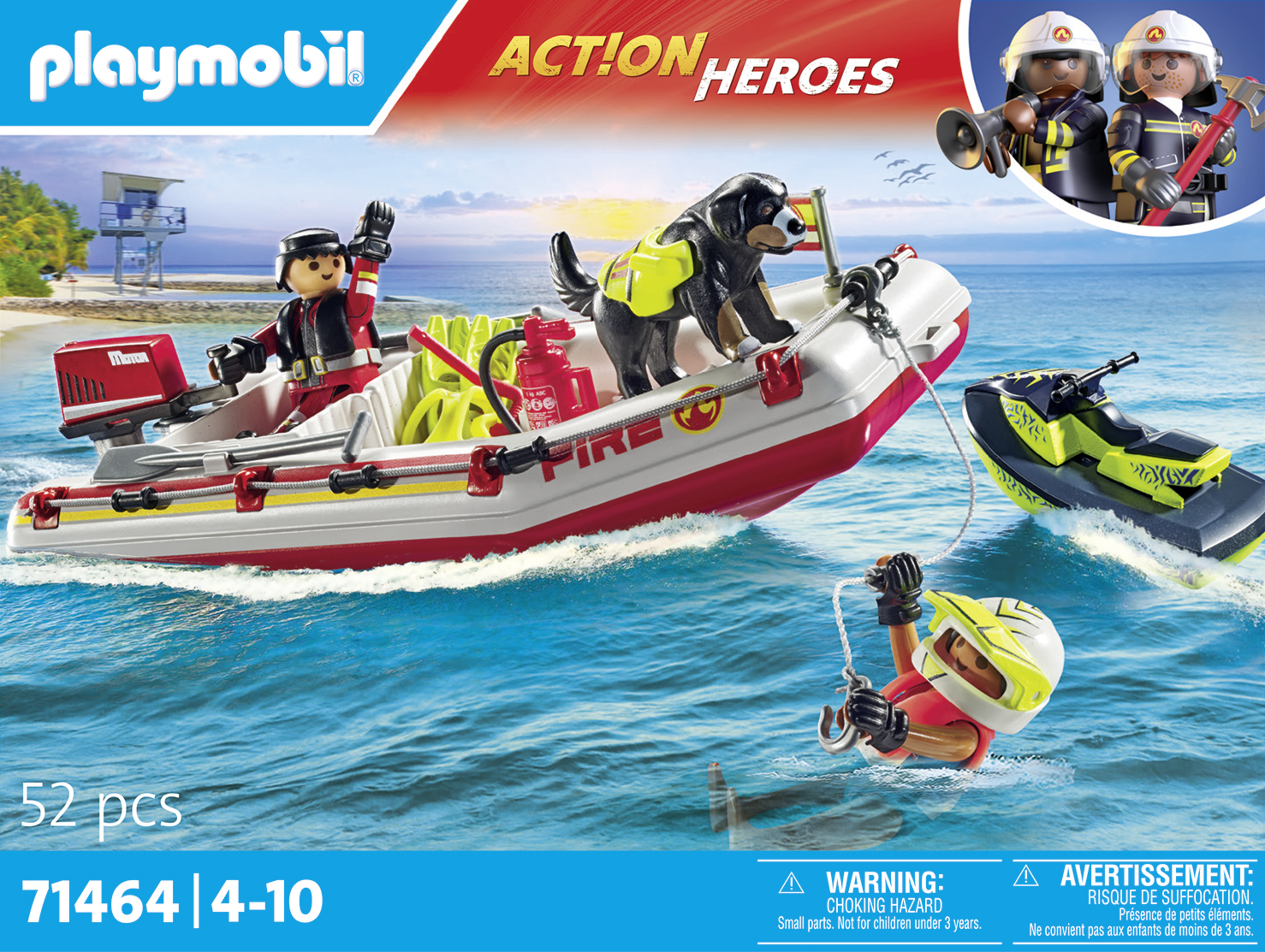 Playmobil Action Heroes 71464 Brandweerboot met waterscooter