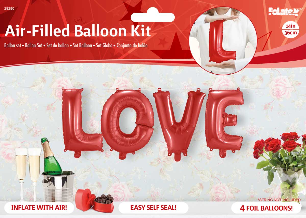 Ballon Kit Love Rood 36cm