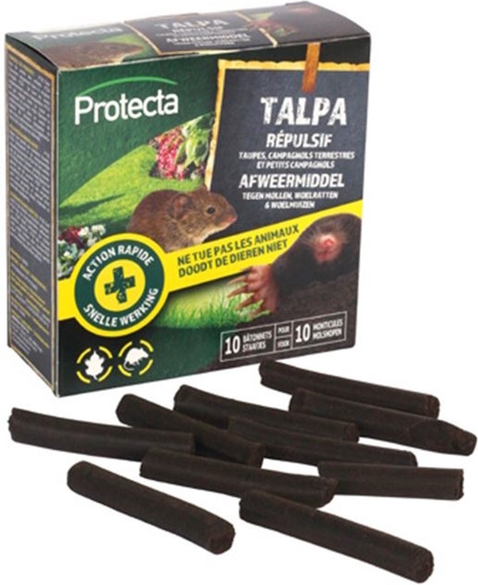 Protecta Talpa Staafjes Mollen verjagen Zonder Doden 10 Staafjes.