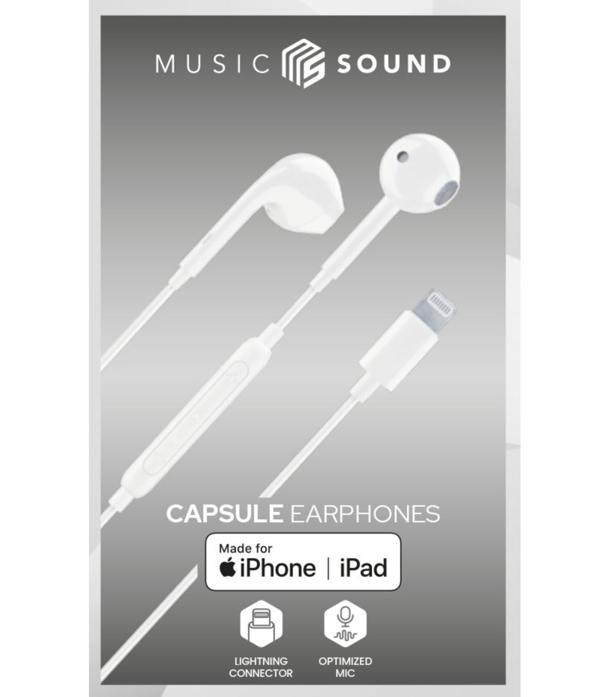 Music Sound Headphone Capsule, bedraad MFI, microfoon, wit