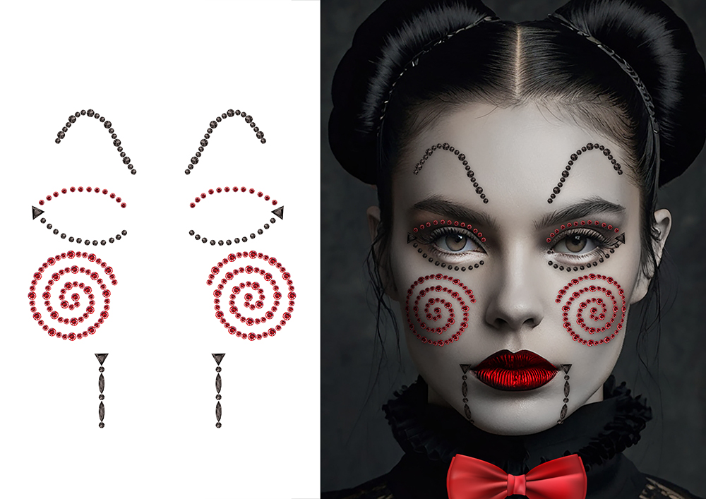 Face Jewels Killer Doll 13x15 cm