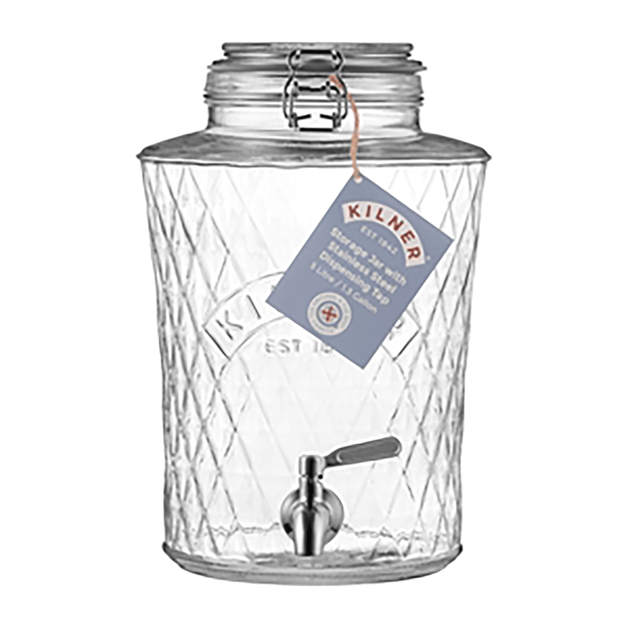 Kilner Drankdispenser Diamond 8l met Kraantje