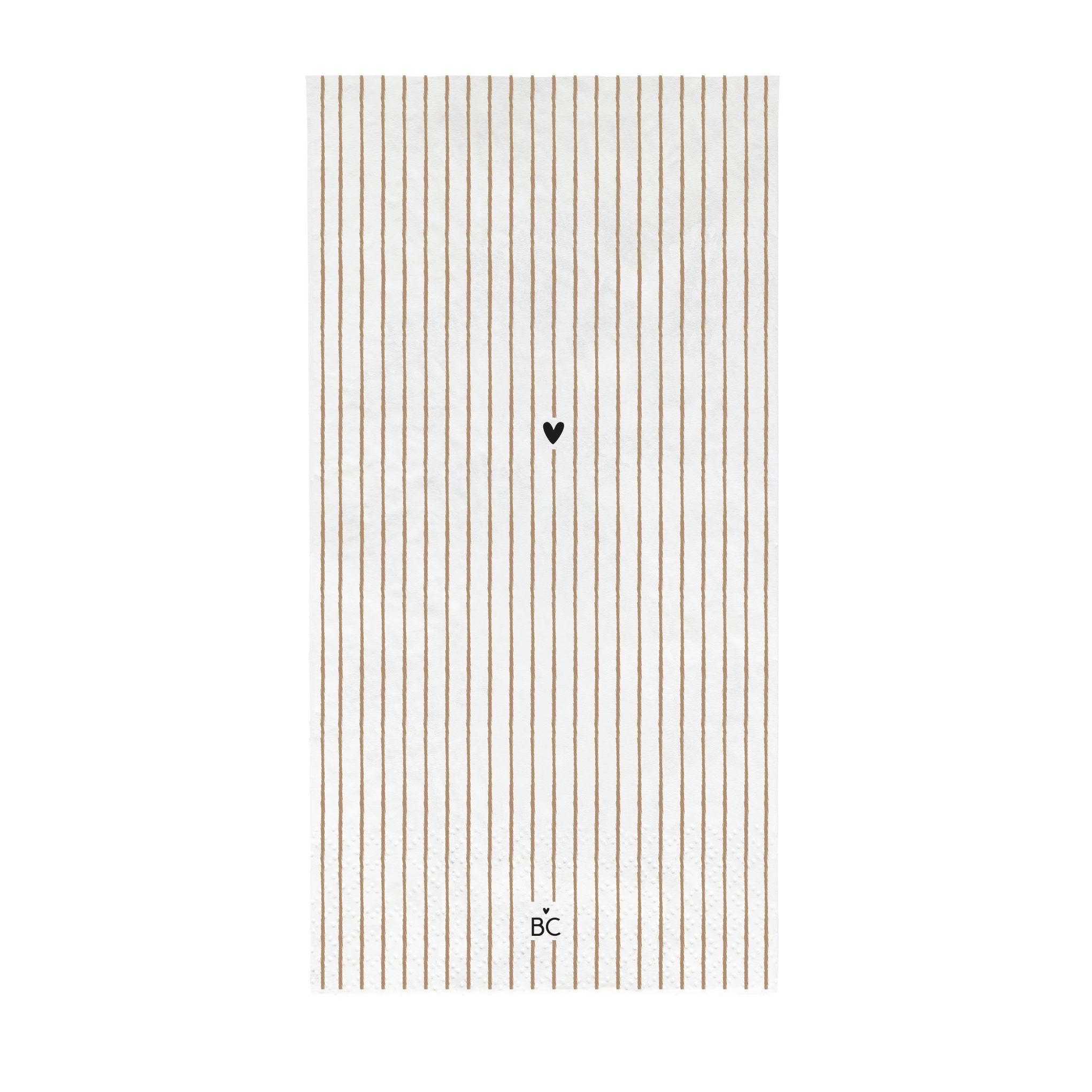 Bastion Collections Servetten Stripes Heart 10x20 cm - 16 stuks