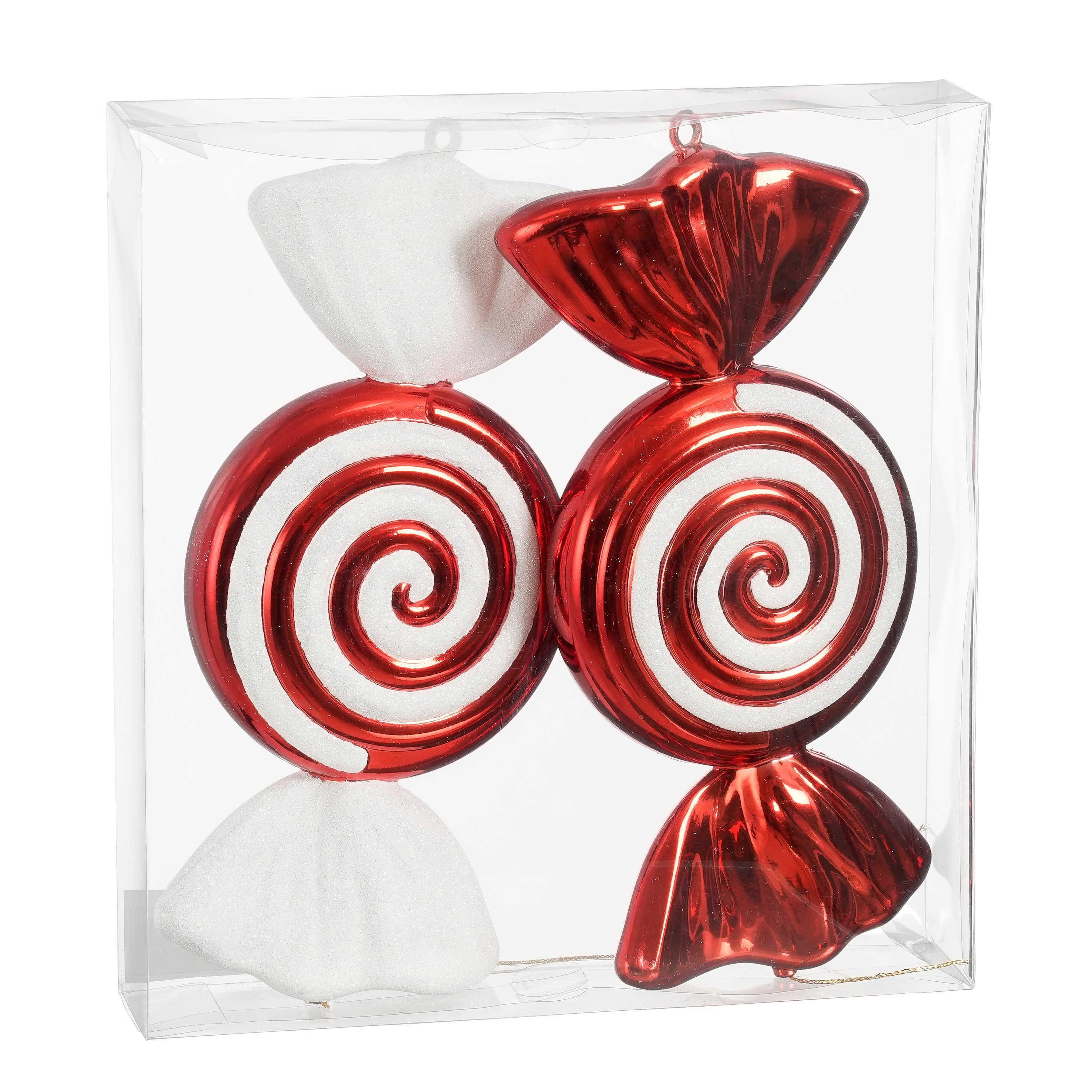 Boomhanger Mica Snoep set 2 stuks - 15x6x32 cm - Wit/Rood