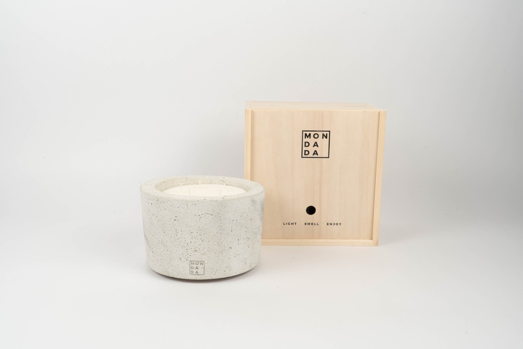Mon Dada Geurkaars Urban Grey Marble M - Fire Me Up - 18x12 cm - Beton