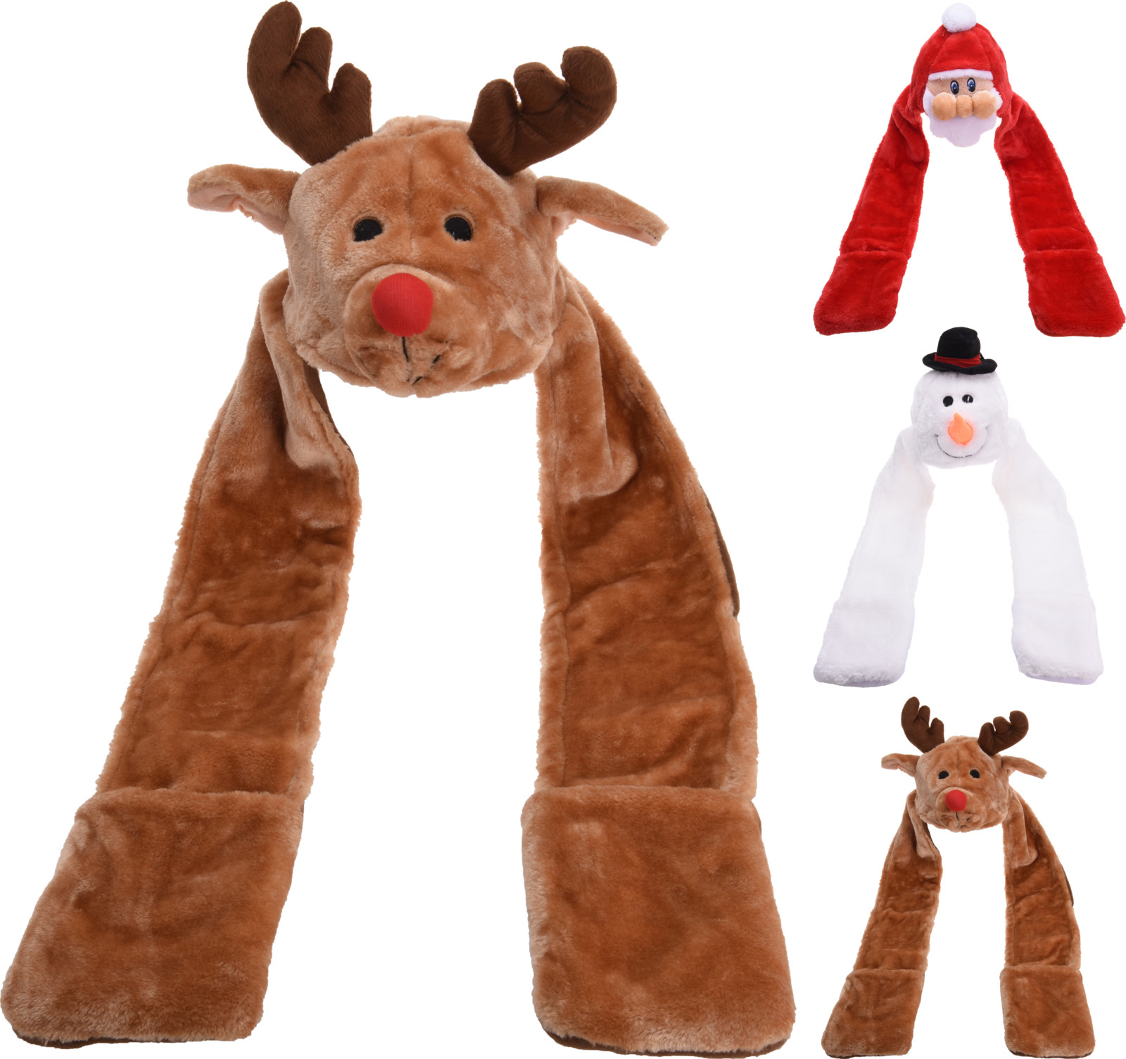 Muts Kerst met Handwarmers - assorti - prijs per stuk