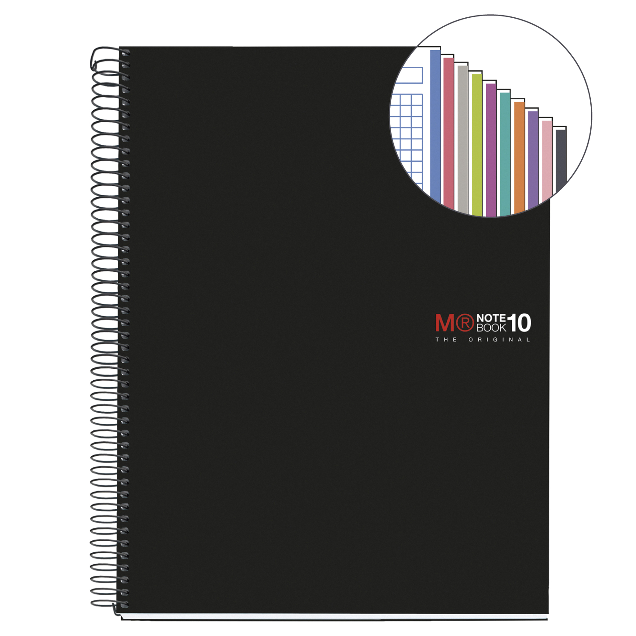 Miquelrius Notebook A5 The Original PP Zwart Geruit Spiraal 200 vellen