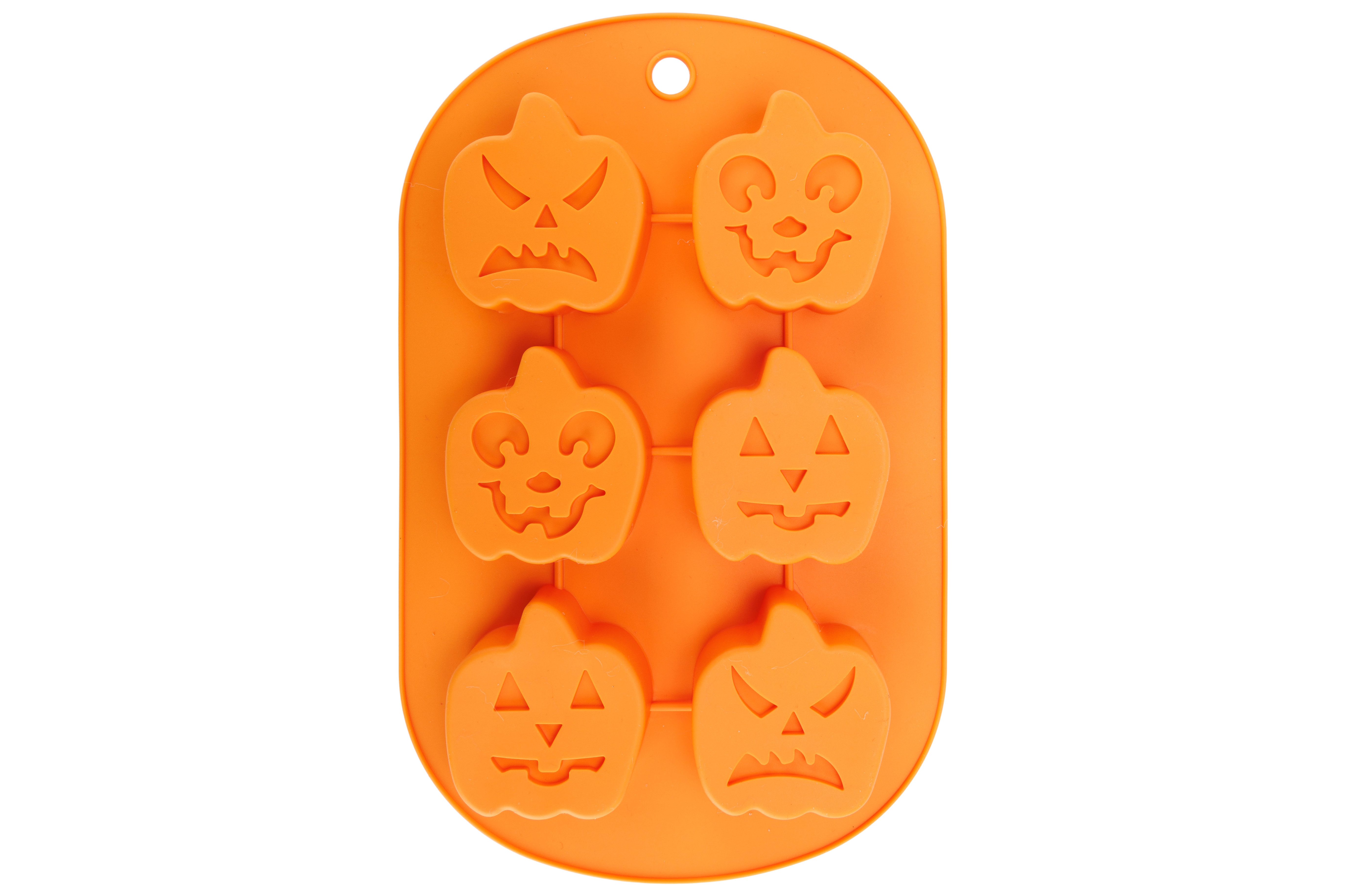 Cosy@Home Bakvorm Pompoenen 27x17 cm voor 6 stuks - Silicone - Oranje