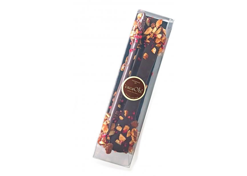 CacaOh! Kattentongen Pure Chocolade 110g Amandelen & Rode Vruchten