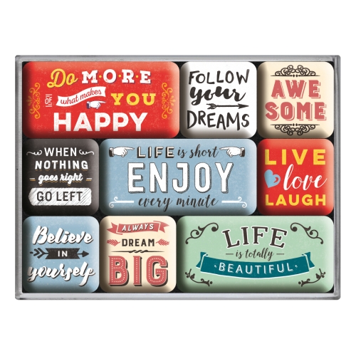 Nostalgic Art Magneten Enjoy Life set 9 stuks