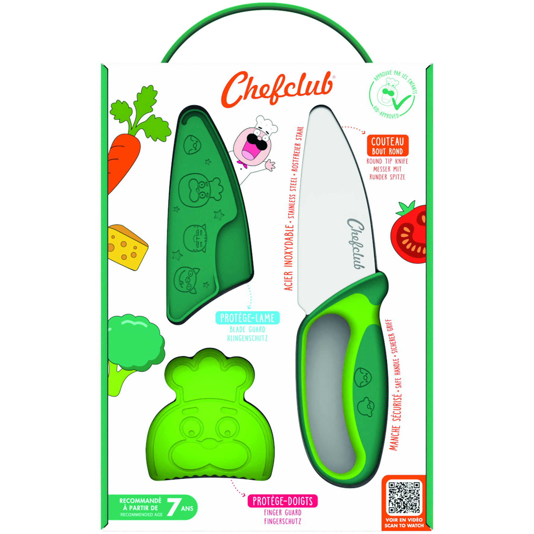 Chefclub Kindermes Groen met Vingerbeschermer