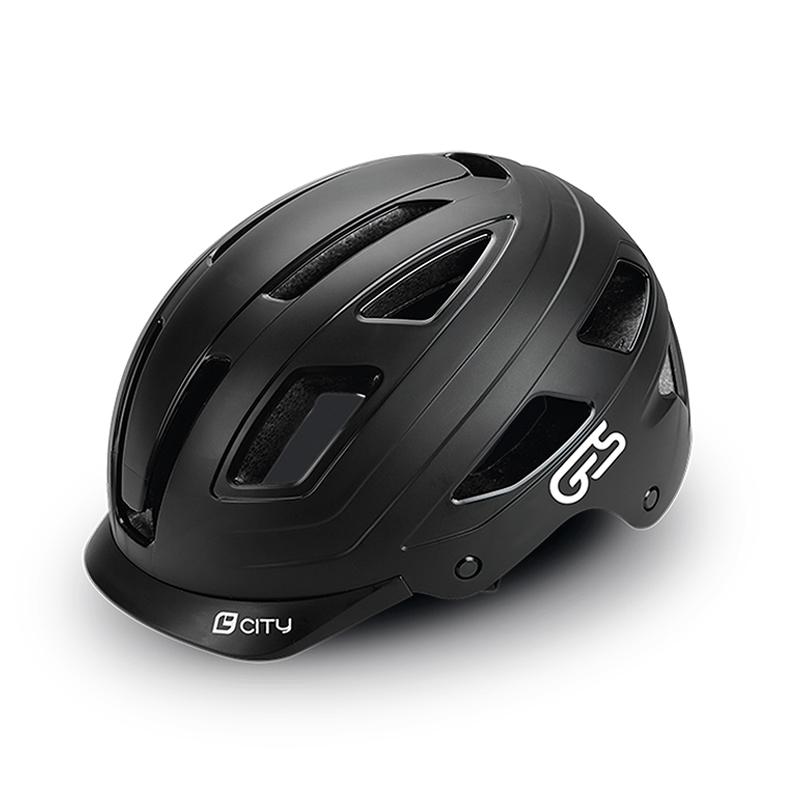 Ges Fietshelm City Inject Zwart 58-61 - met LED