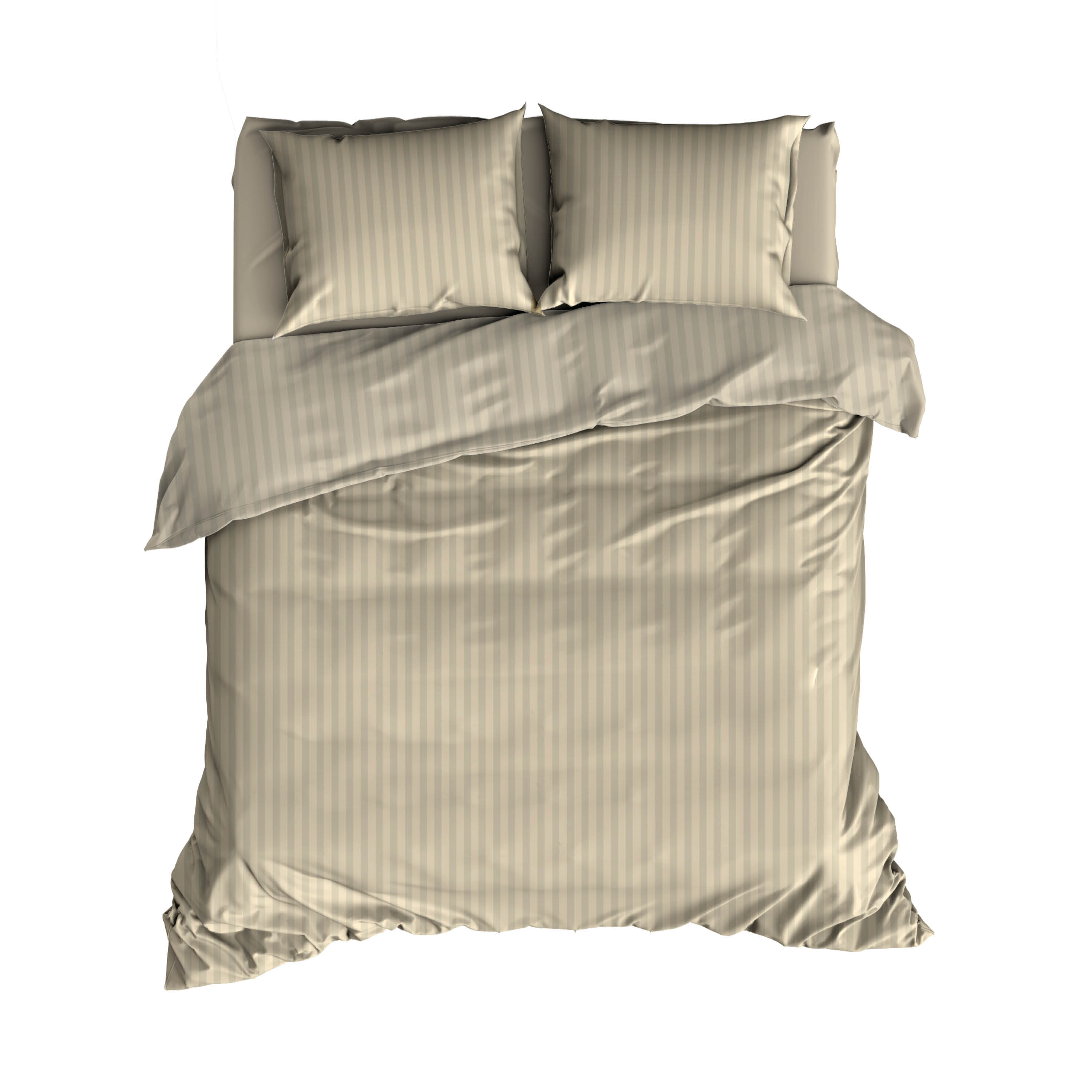Satin D'Or Dekbedovertrekset Streep 240x200-220 cm Satijn Sand