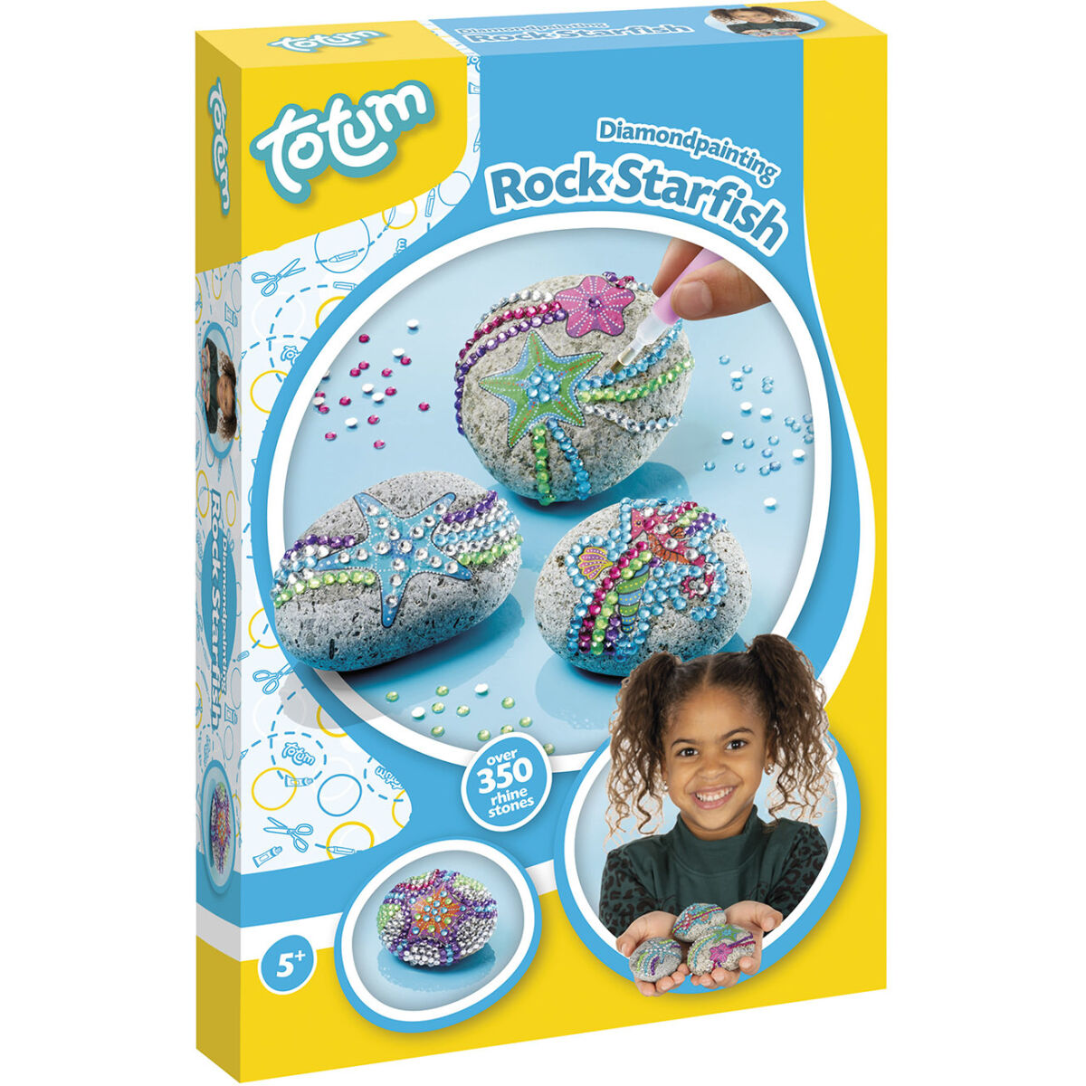 Totum Rock Starfish, 3 stenen versieren met diamond paint, zeefiguren