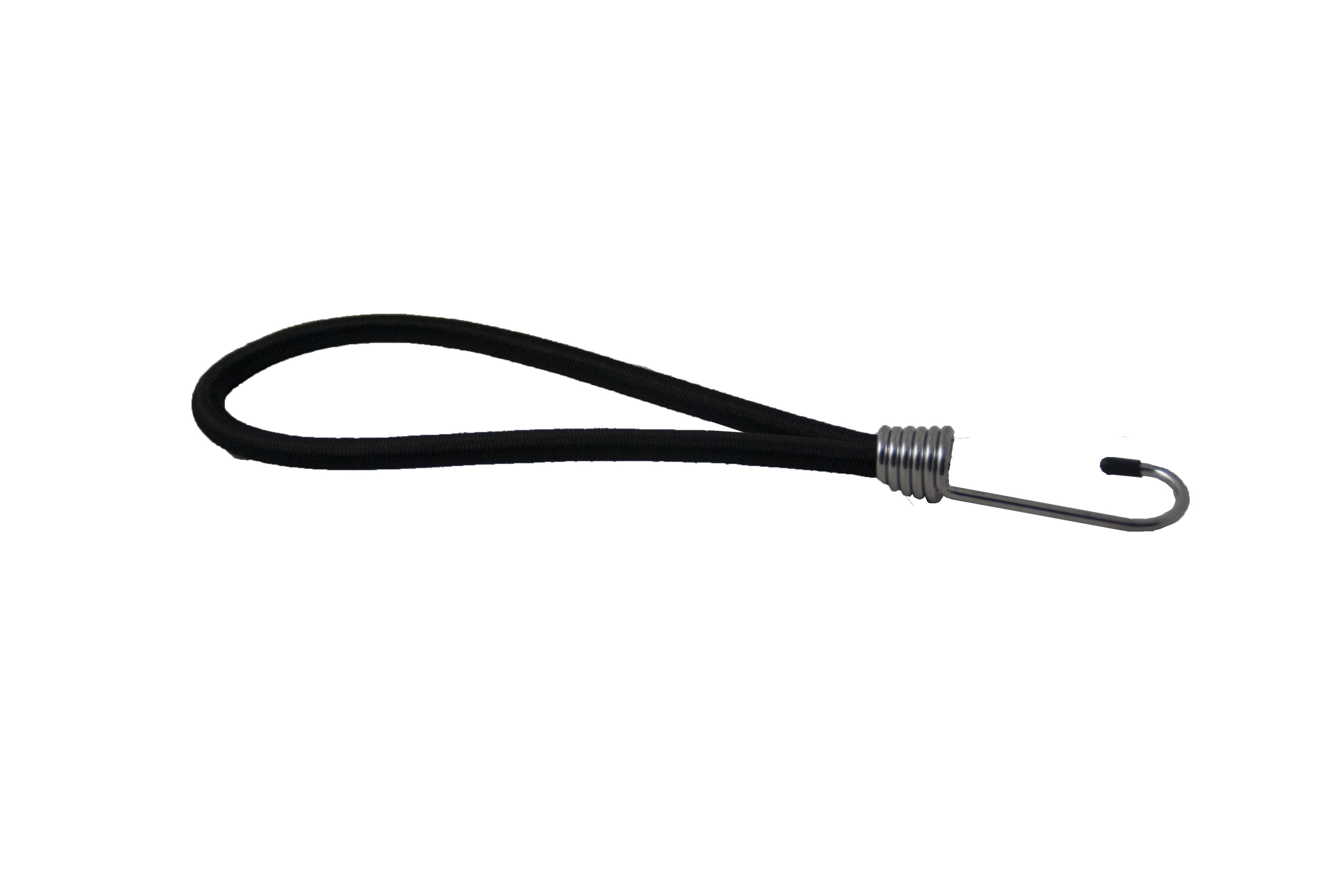Ledent Elastiek Lus 8 mm 25 cm met Haak Zwart - 10 stuks