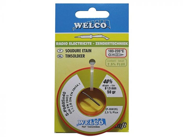 Welco Zachtsoldeer Radio/Elektronica Tin zonder Lood 1.5mm 50g