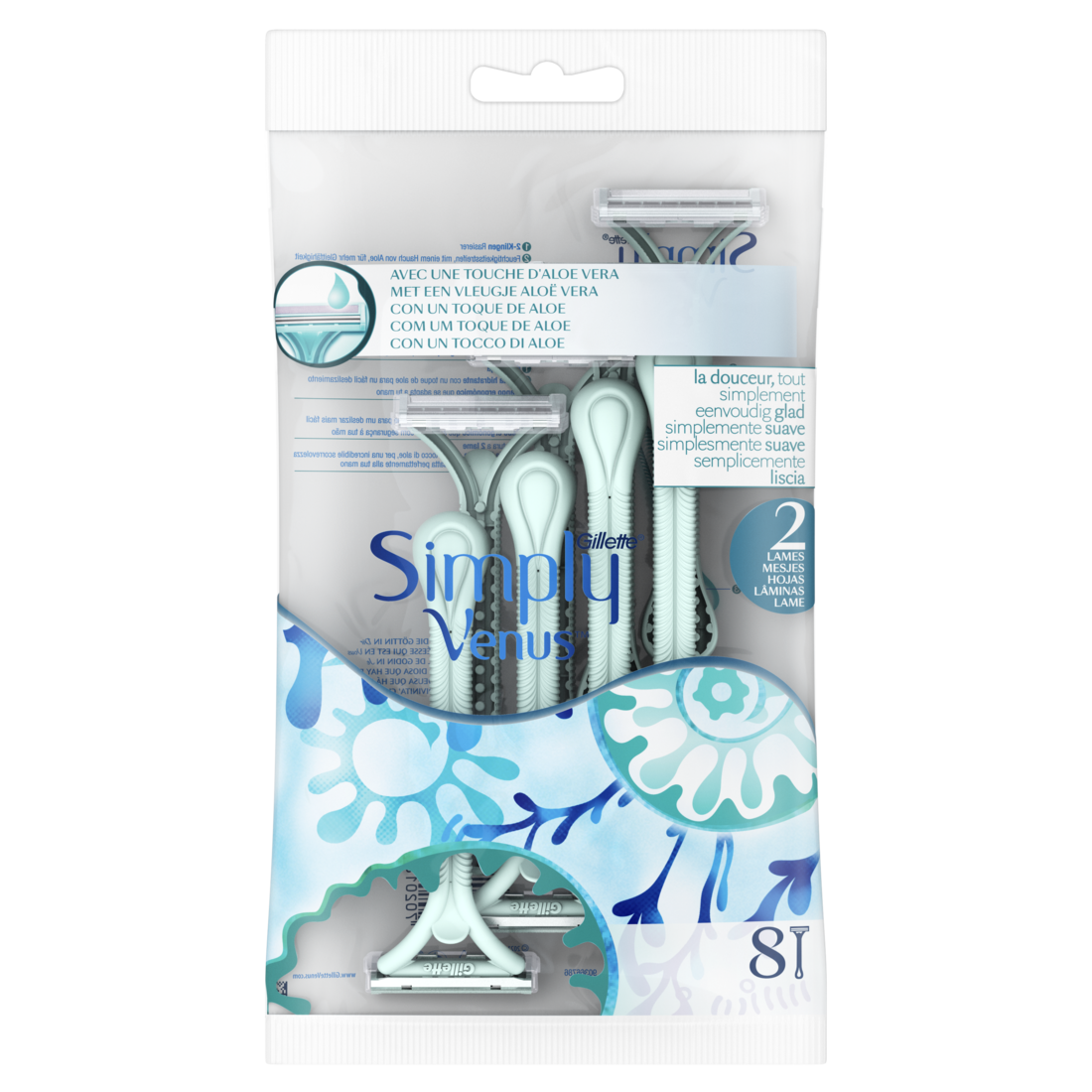 Venus Wegwerpscheermesjes Simply Venus 2 8 stuks Venus Wegwerpscheermesjes Simply Venus 2 8 stuks