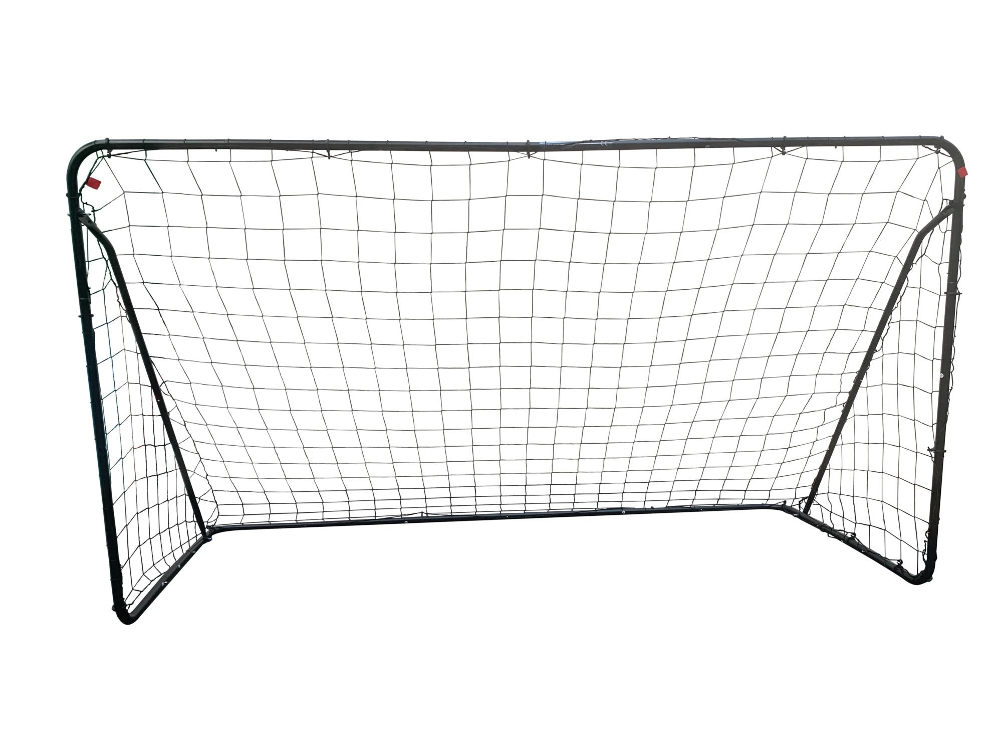 Metalen Voetbalgoal L240xH150xD90 cm, zwart gelakt, buis 24.5 mm