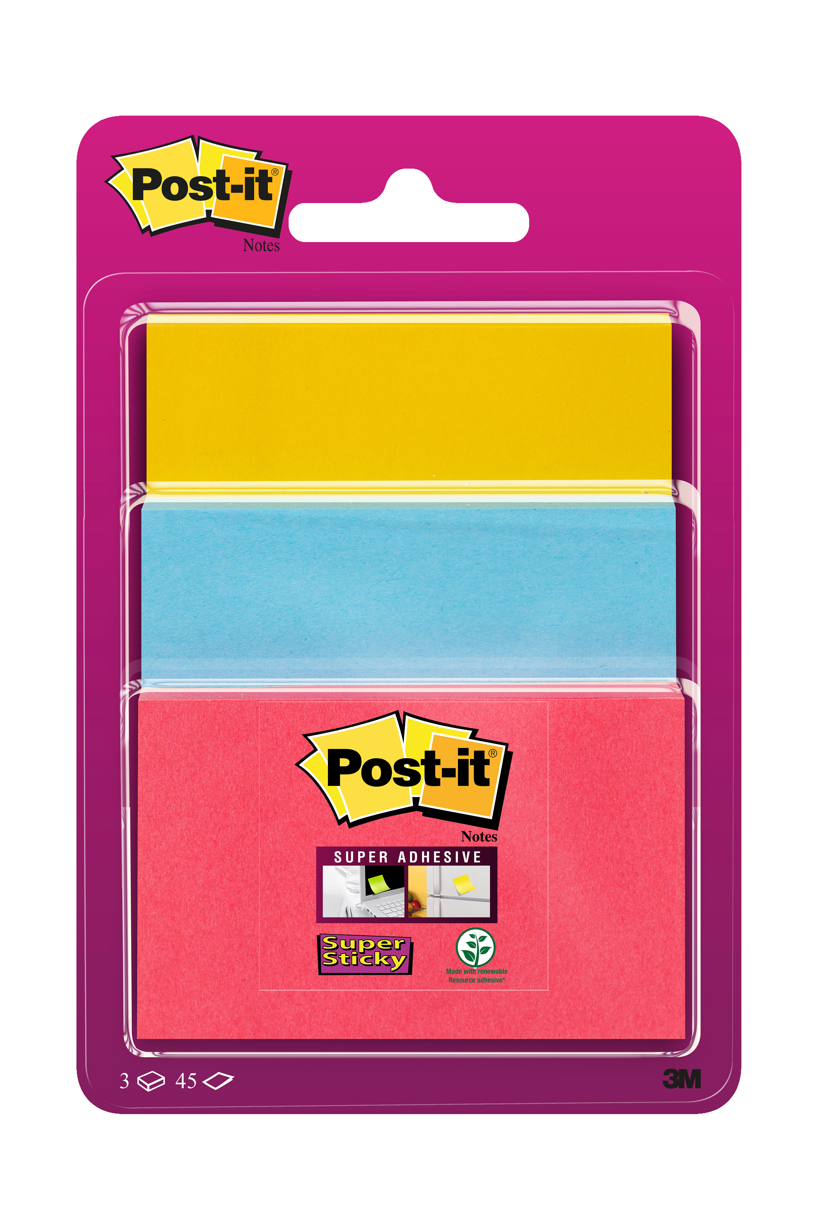 Post-It Notes Super Sticky 47.6x76/76x76/76x101mm